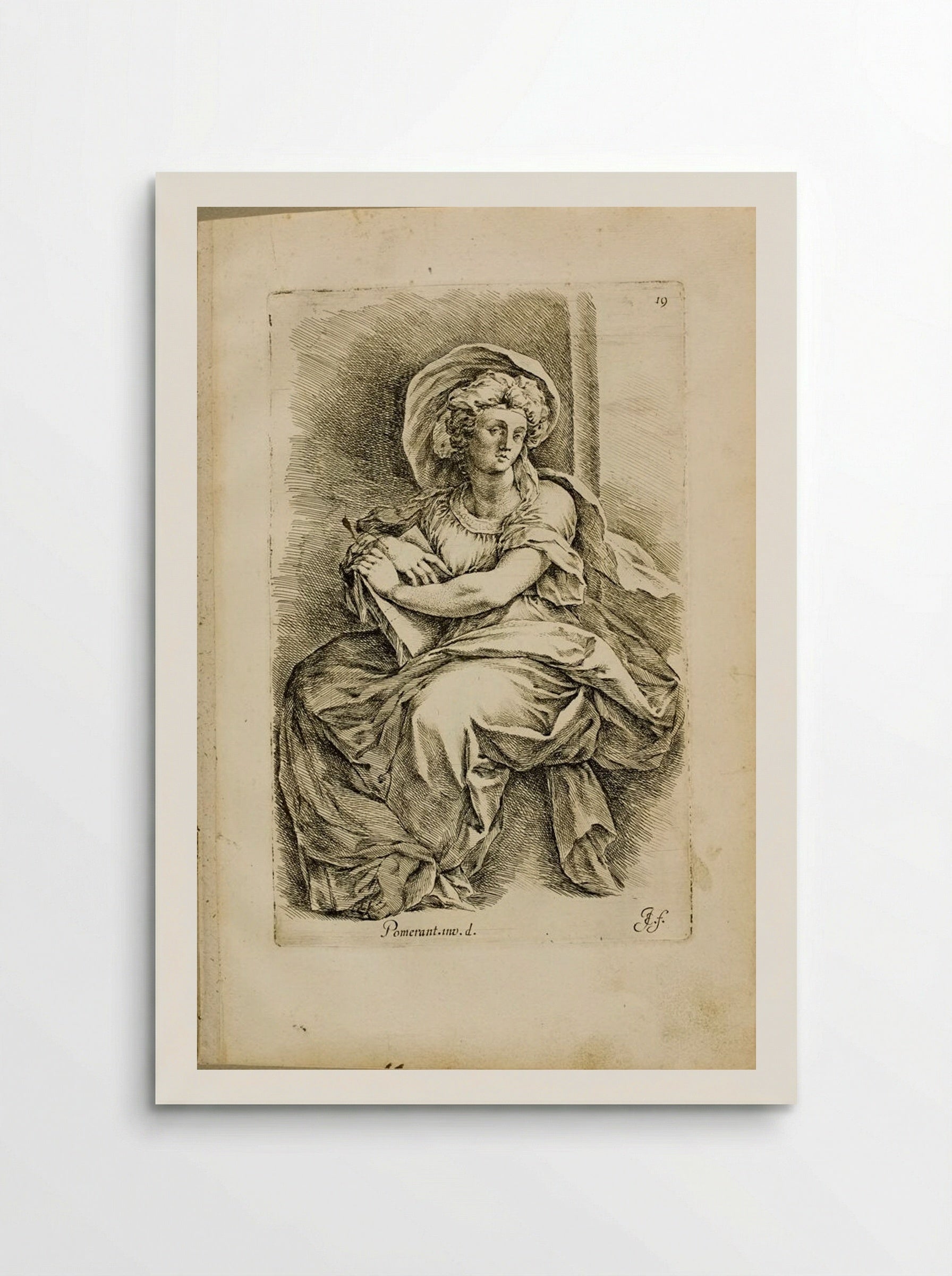 Plate 19: Sibyl (?) or Miriam, the Sister of Moses (?) - Jan de Bisschop - Poster