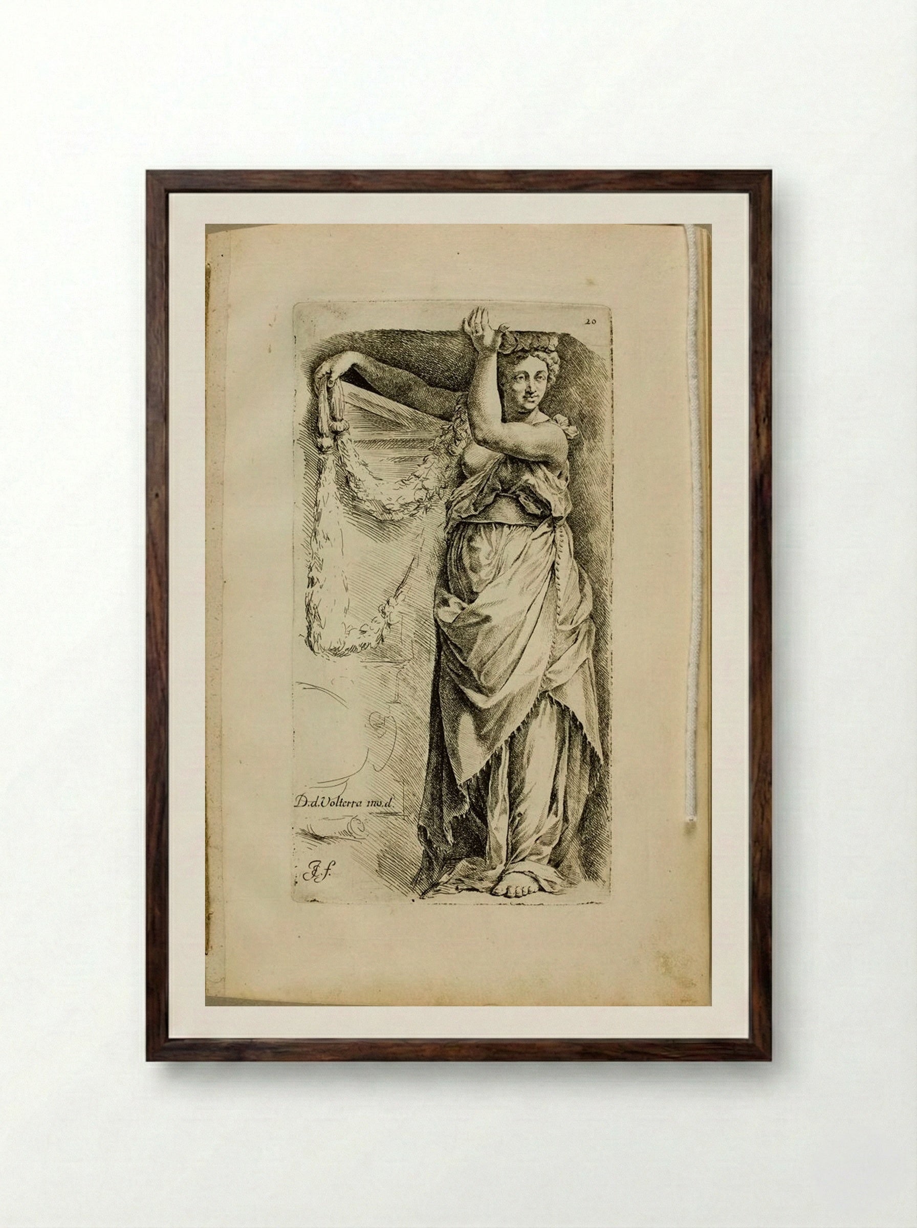 Plate 20: Caryatid - Jan de Bisschop - Framed Print Dark Wood