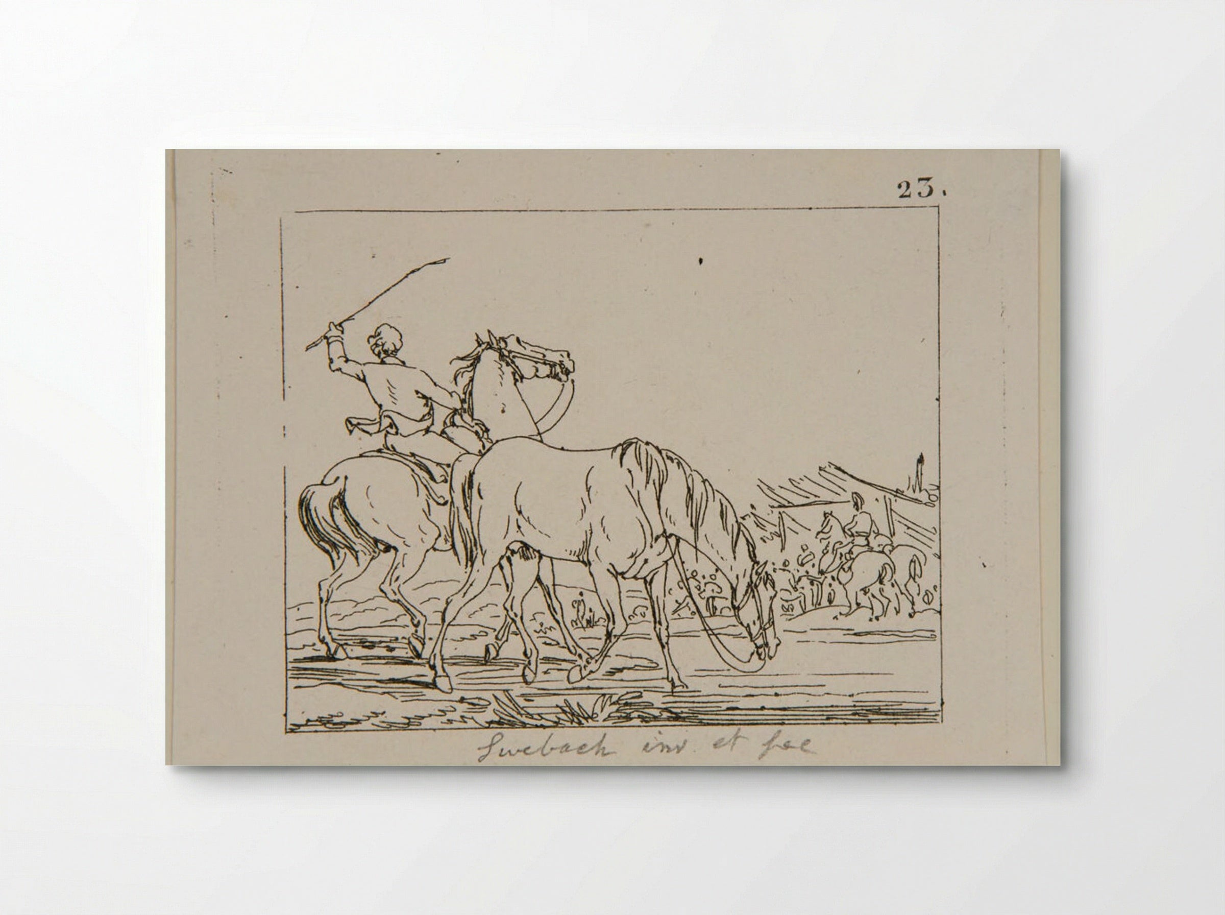 Plate 23 (Equestrian Study) - Jacques-Francois-Joseph Swebach - Poster