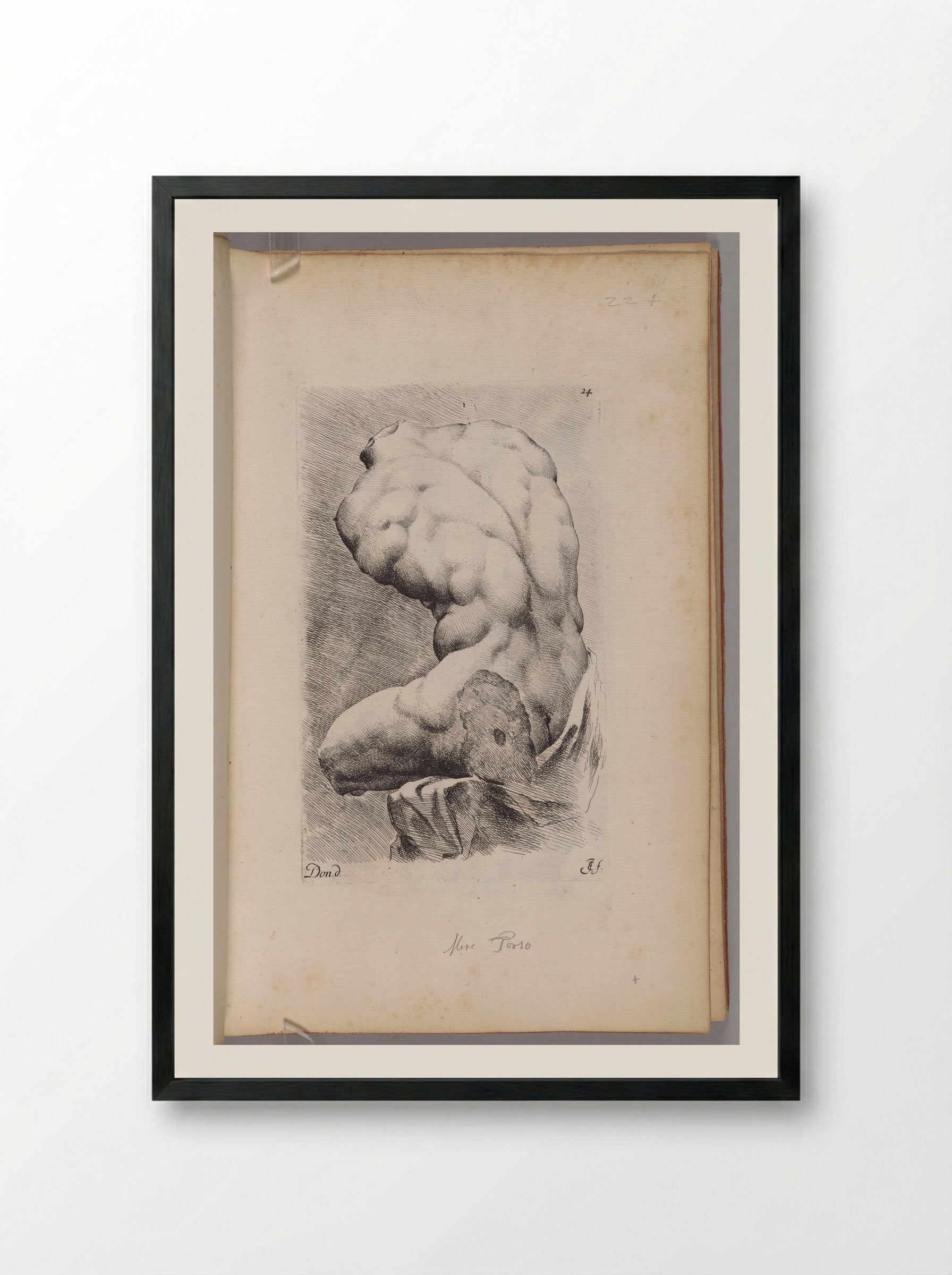Plate 24: The so-called Belvedere Torso - Jan de Bisschop - Framed Print Black