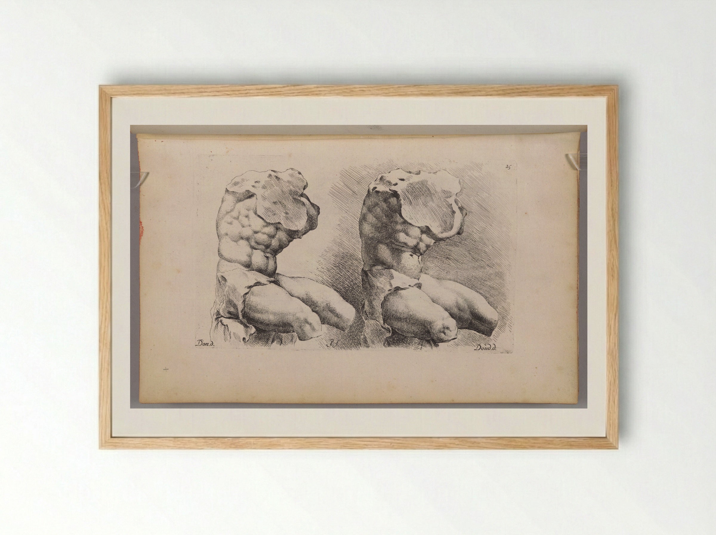 Plate 25: The so-called Belvedere Torso - Jan de Bisschop - Framed Print Wood