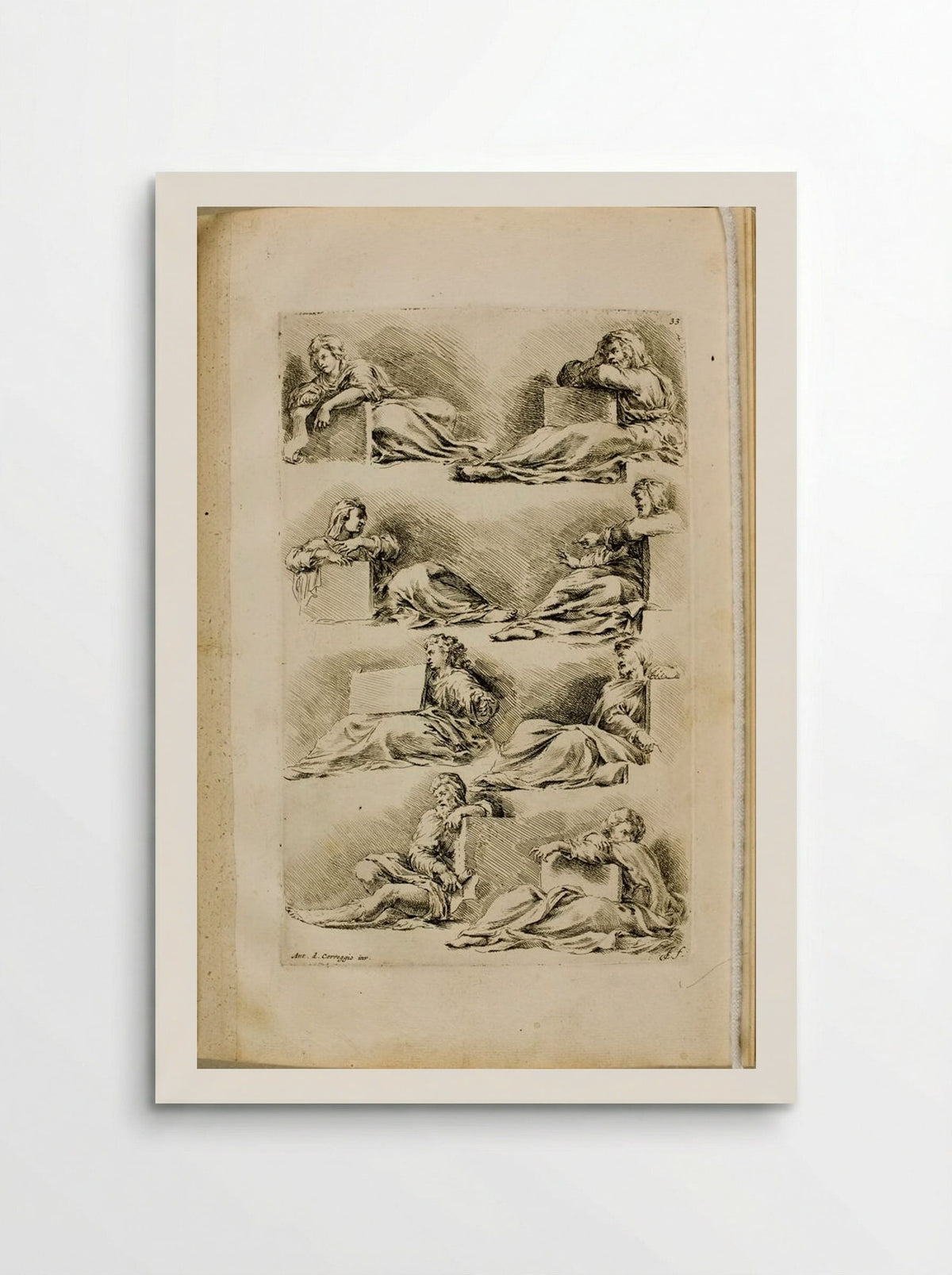 Plate 33: Eight Seated Prophets and Sibyls, Holding Tablets - Jan de Bisschop - Poster
