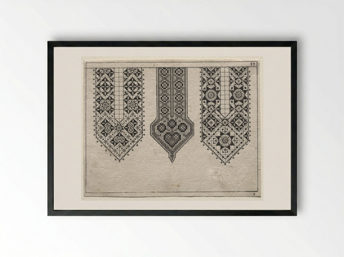 Plate 37 from Schon News Modelbuch - Hans Sibmacher - Framed Print Black