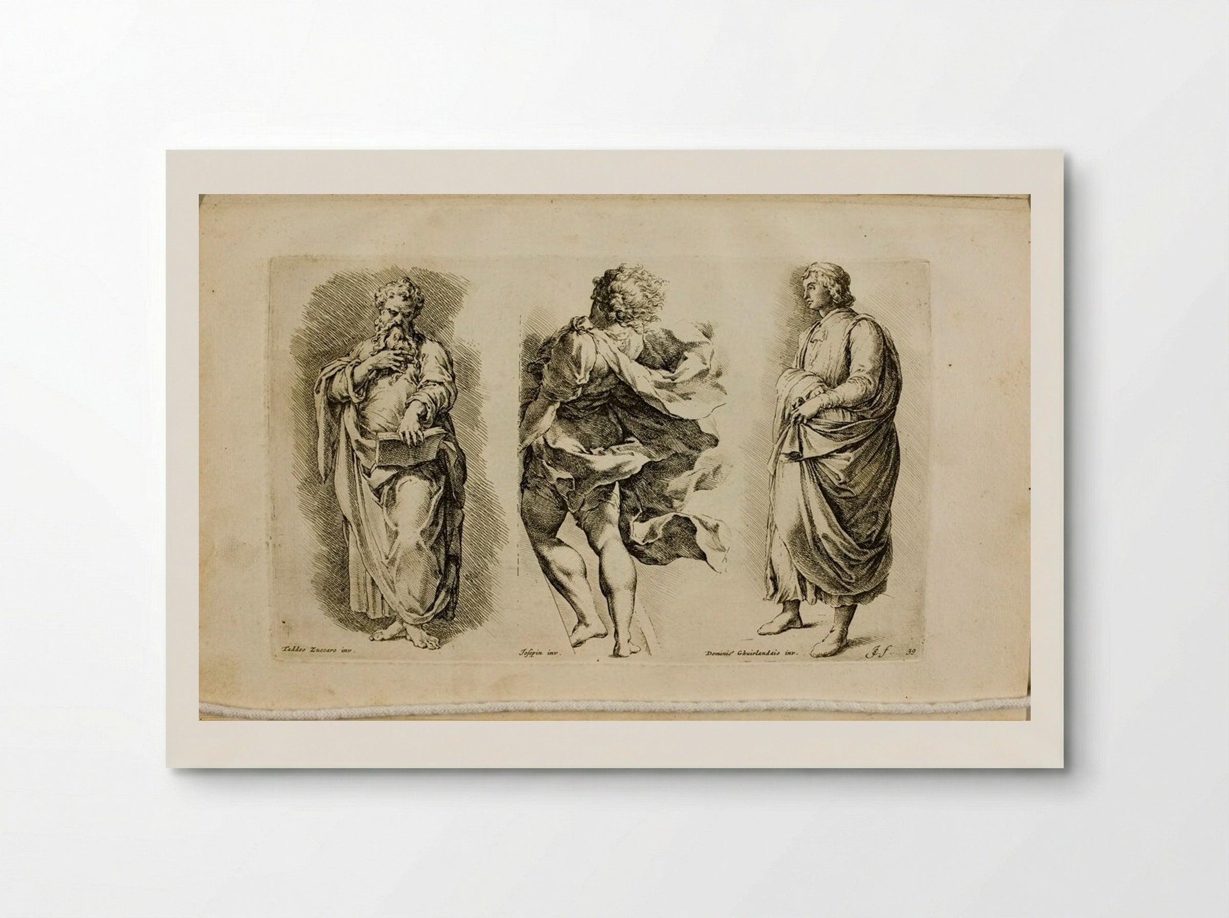 Plate 39: Three Standing Male Figures - Jan de Bisschop - Poster
