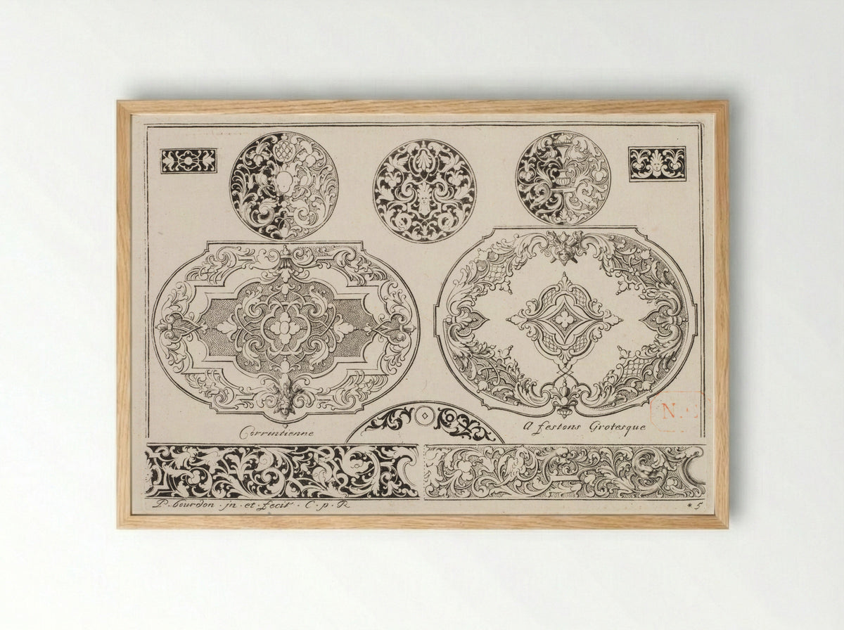 Plate 4 from Livre second essais de gravure - Pierre Bourdon - Framed Print Wood