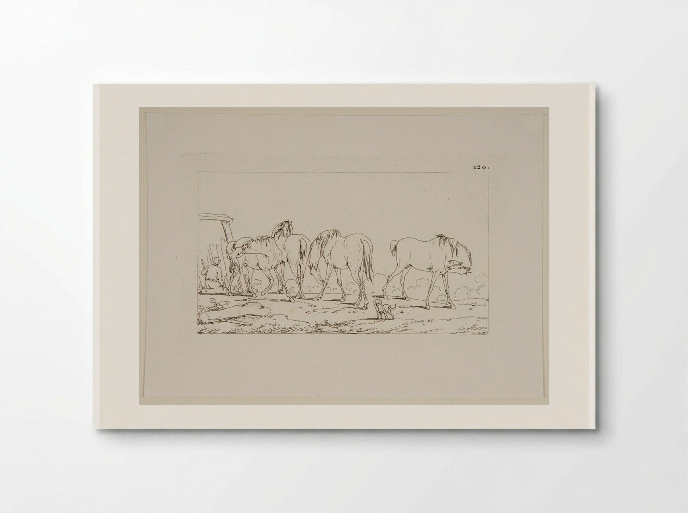 Plate LXV (Horses in a Field) - Jacques-Francois-Joseph Swebach - Poster