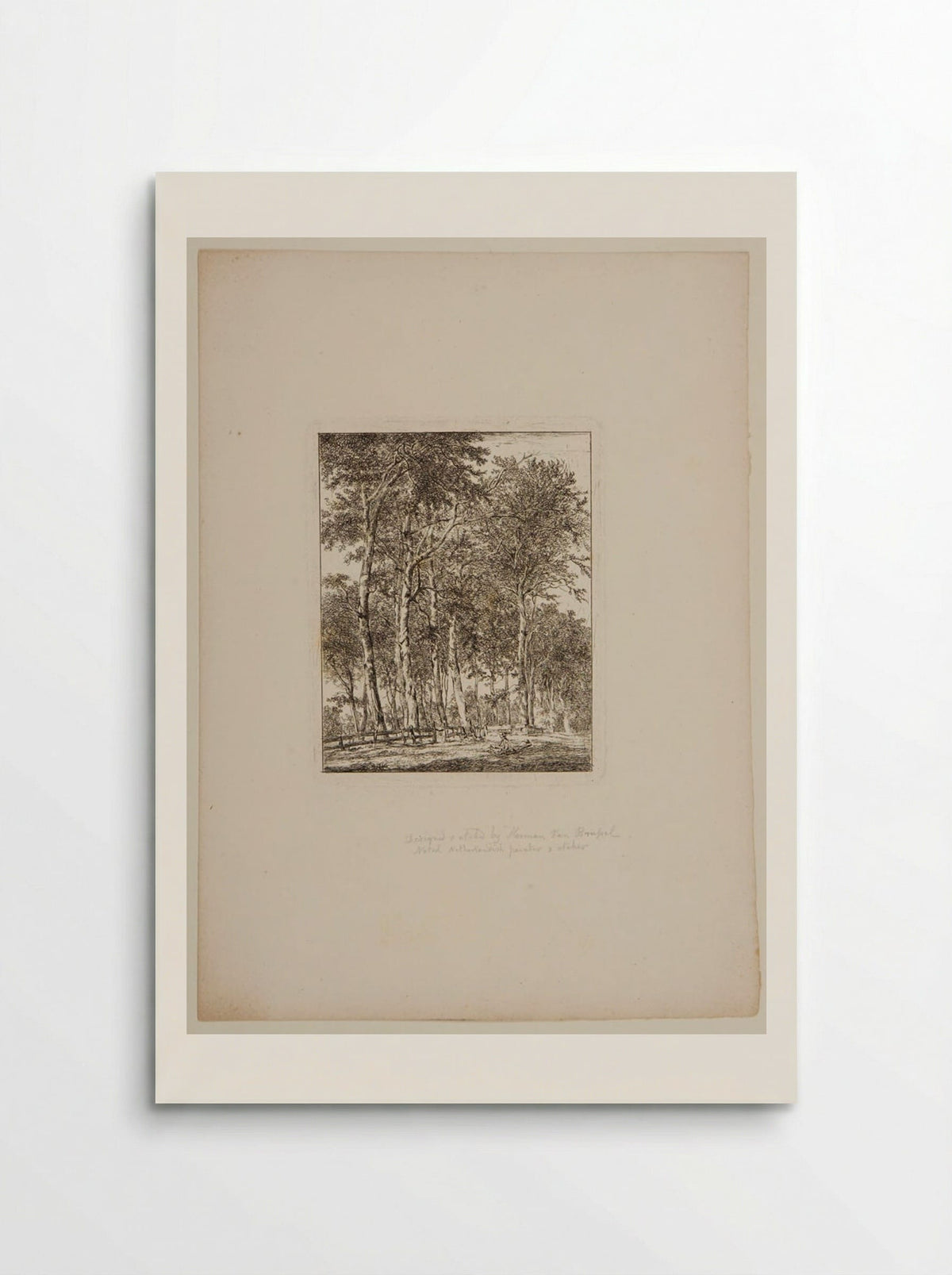 Plate VI (Wooded Scene with Figures) - Hermanus van Brussel - Poster