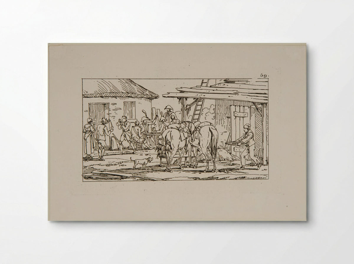 Plate XL (Soldiers at a Tavern) - Jacques-Francois-Joseph Swebach - Poster