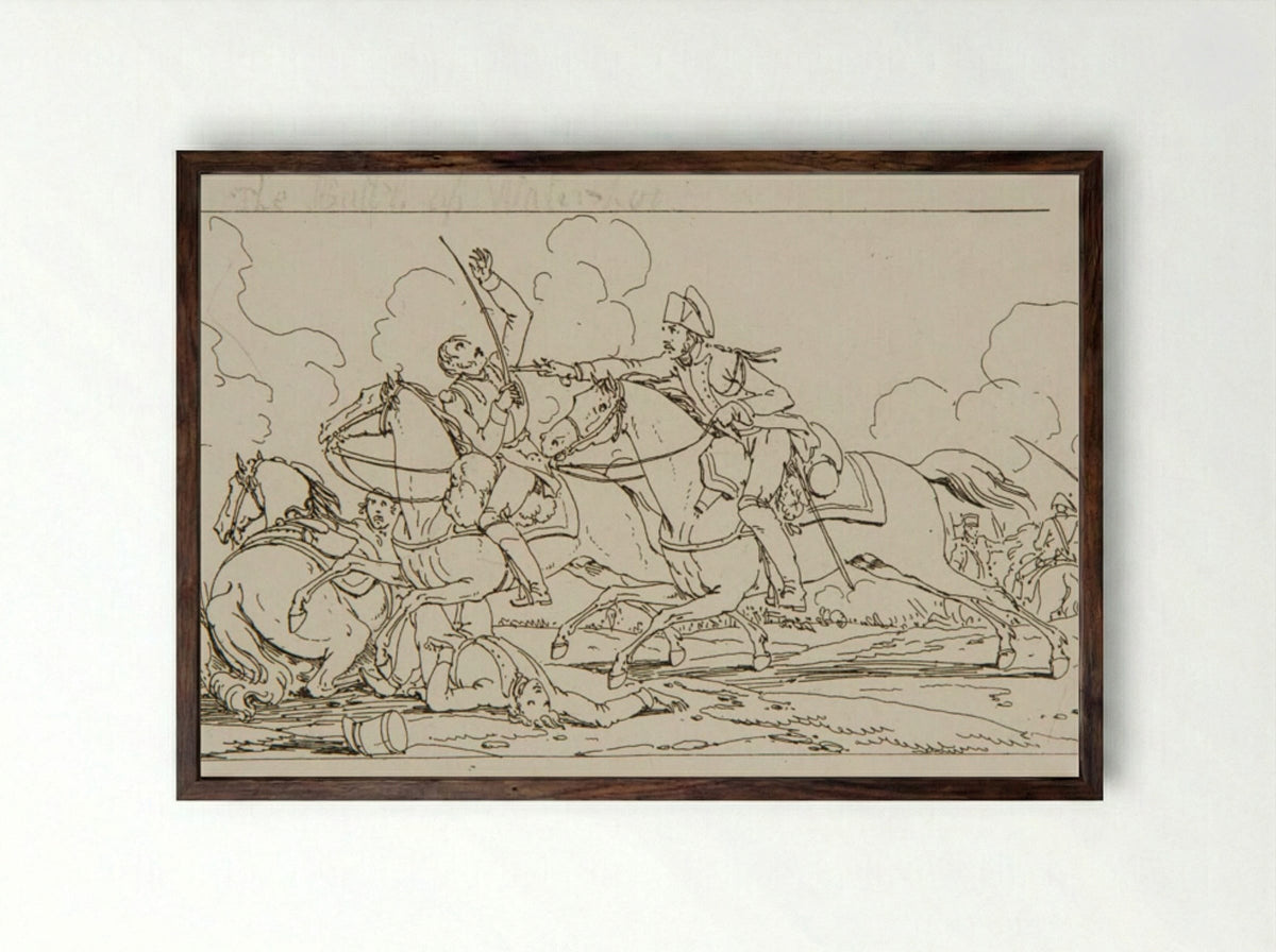 Plate XLIV - Jacques-Francois-Joseph Swebach - Framed Print Dark Wood