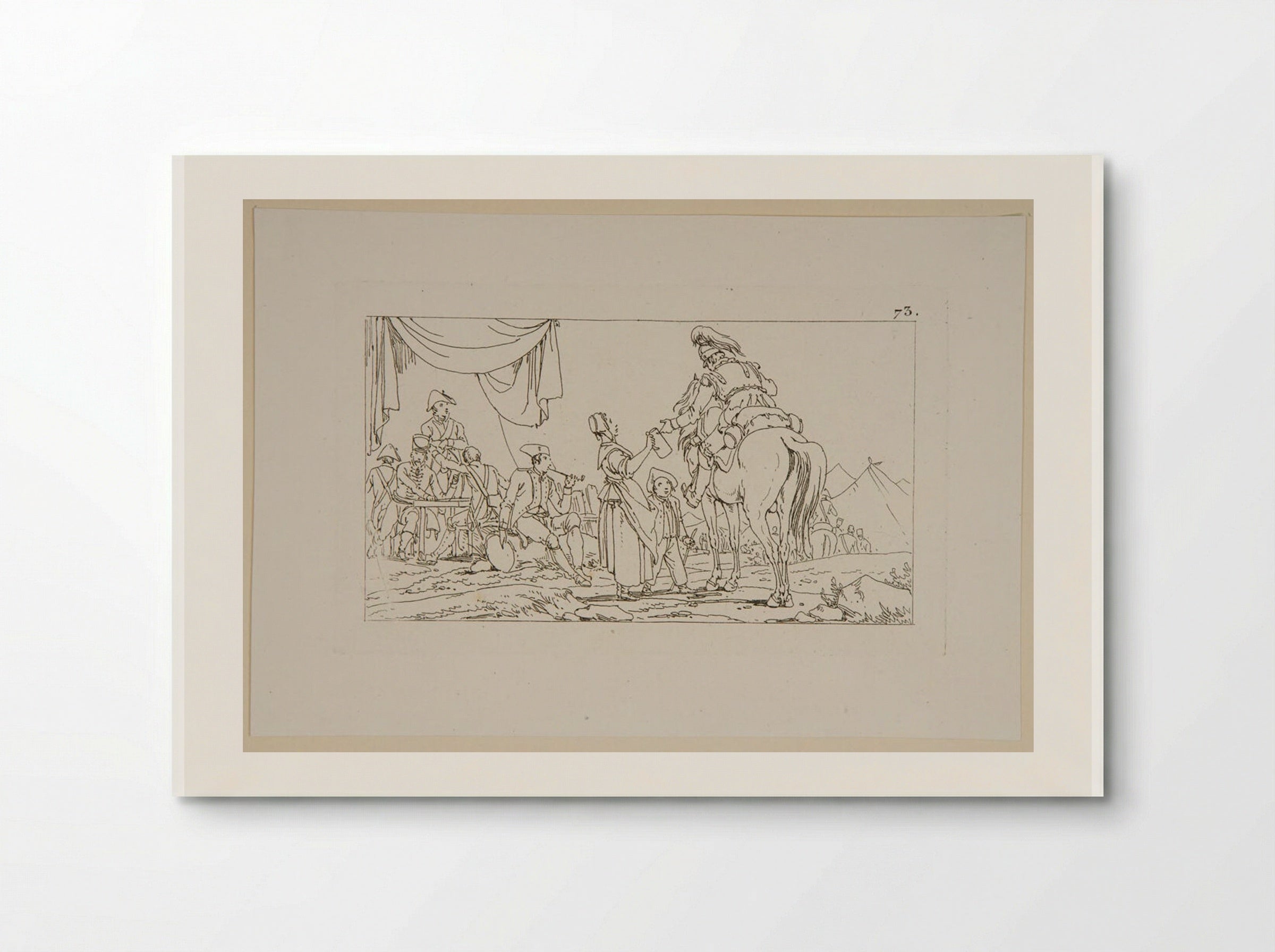 Plate XLIX (Military Camp Scene) - Jacques-Francois-Joseph Swebach - Poster