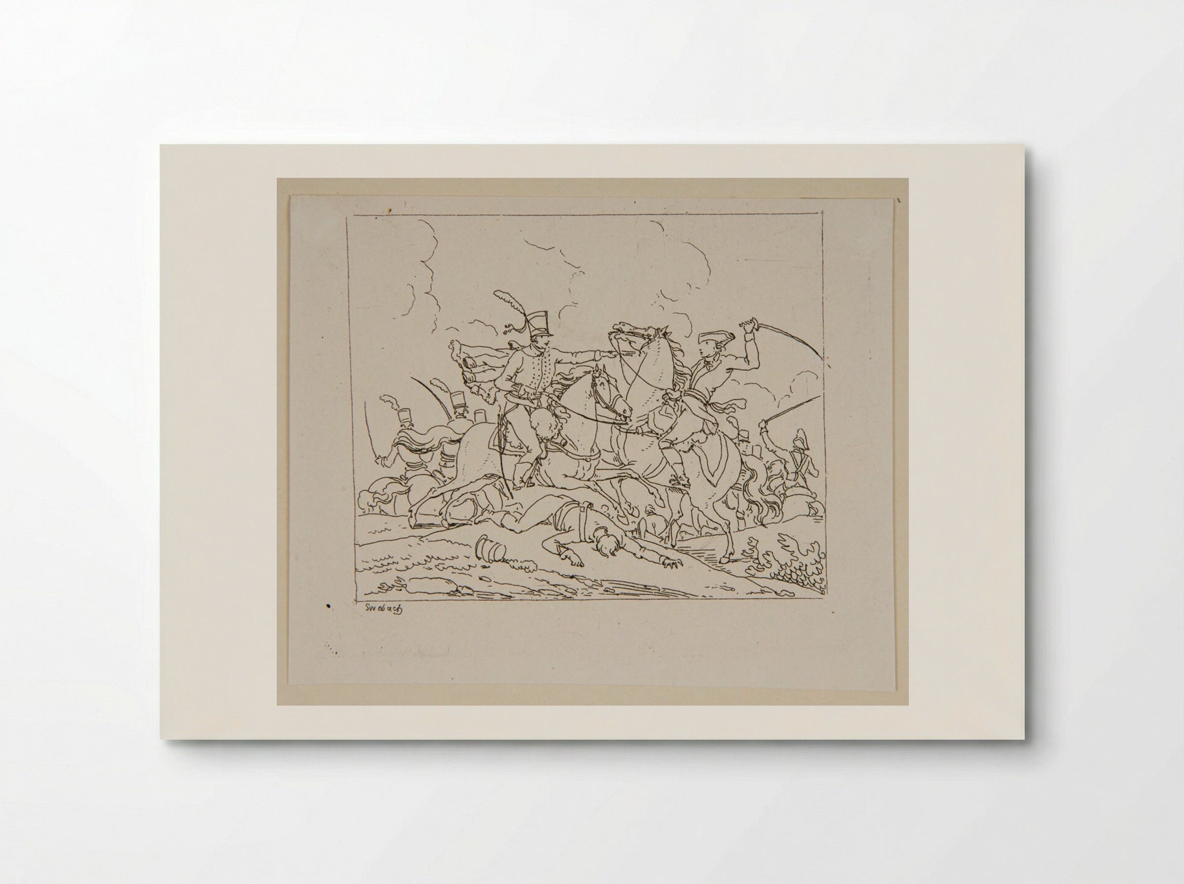 Plate XXI (Cavalry Skirmish) - Jacques-Francois-Joseph Swebach - Poster