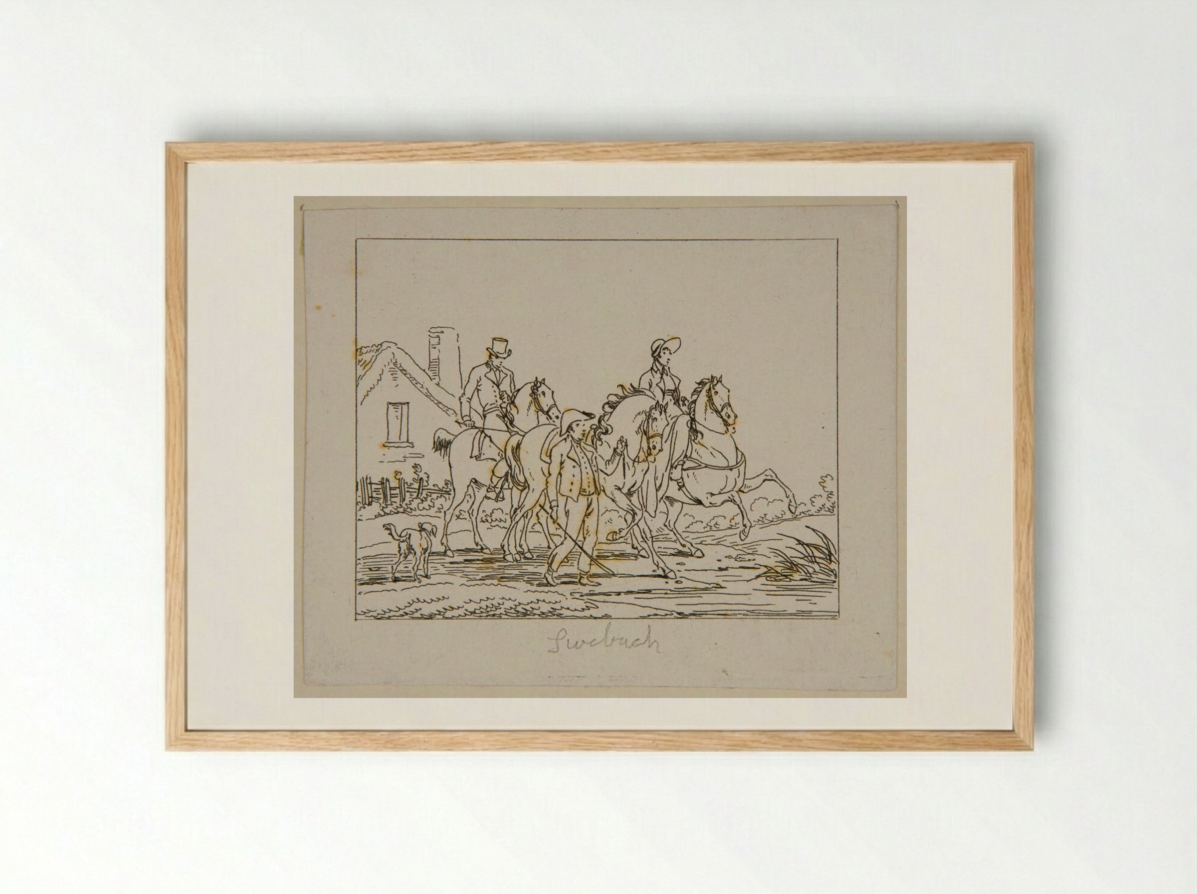 Plate XXII (Equestrian Study) - Jacques-Francois-Joseph Swebach - Framed Print Wood