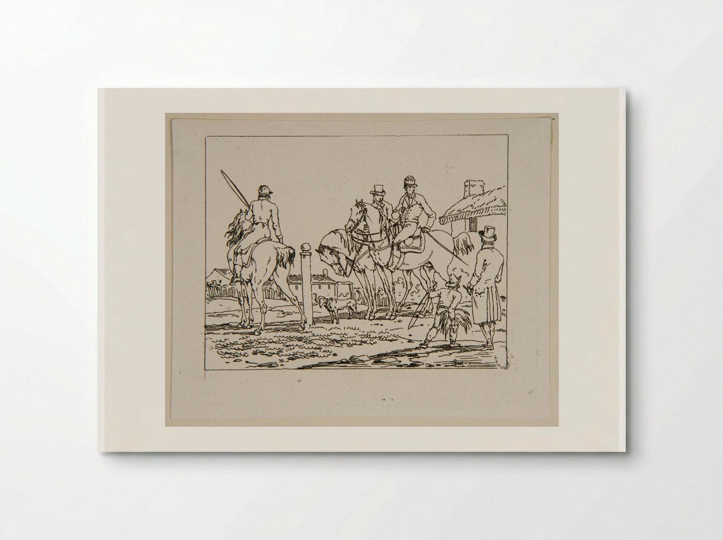 Plate XXV (Equestrian Figures and Figures on Foot) - Jacques-Francois-Joseph Swebach - Poster