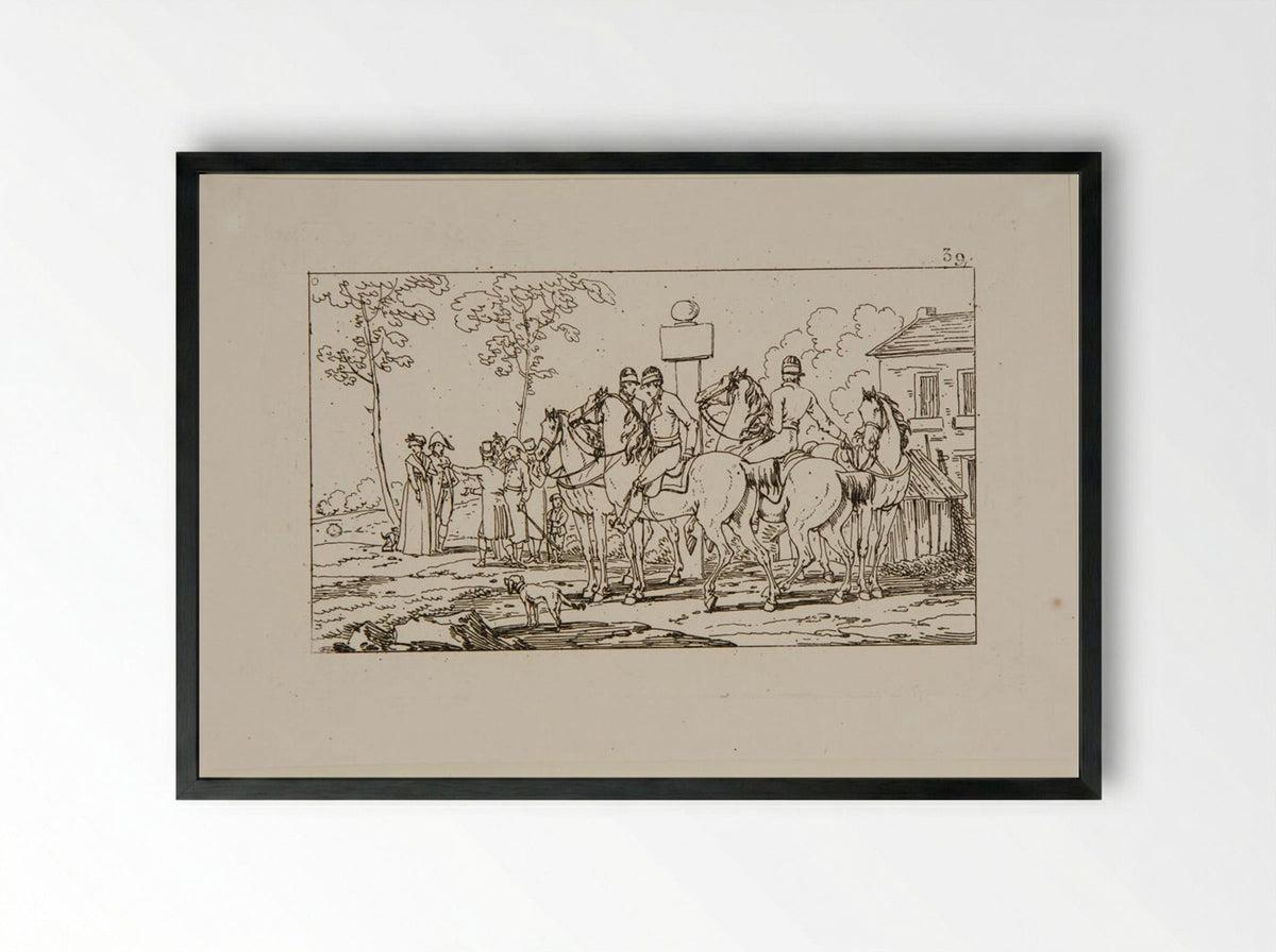 Plate XXXVI - Jacques-Francois-Joseph Swebach - Framed Print Black