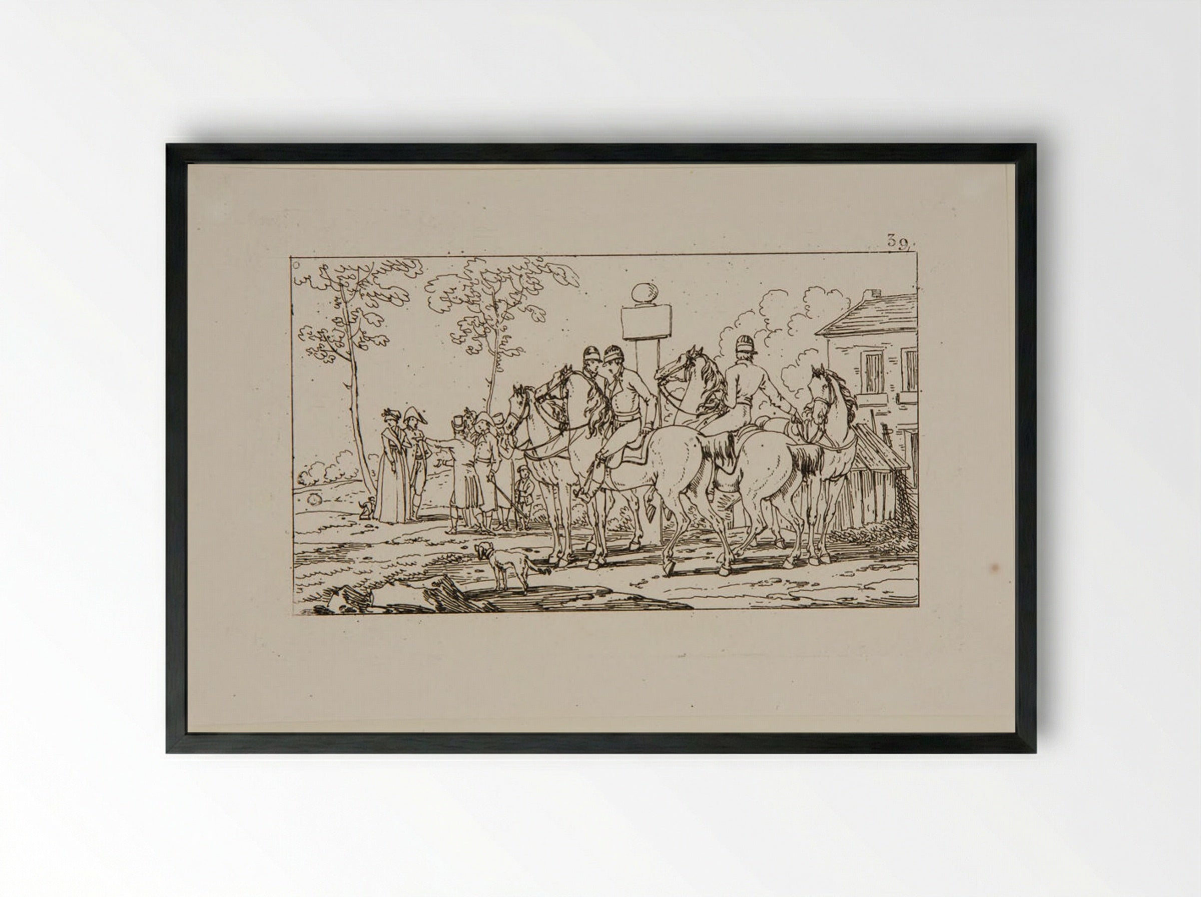 Plate XXXVI - Jacques-Francois-Joseph Swebach - Framed Print Black