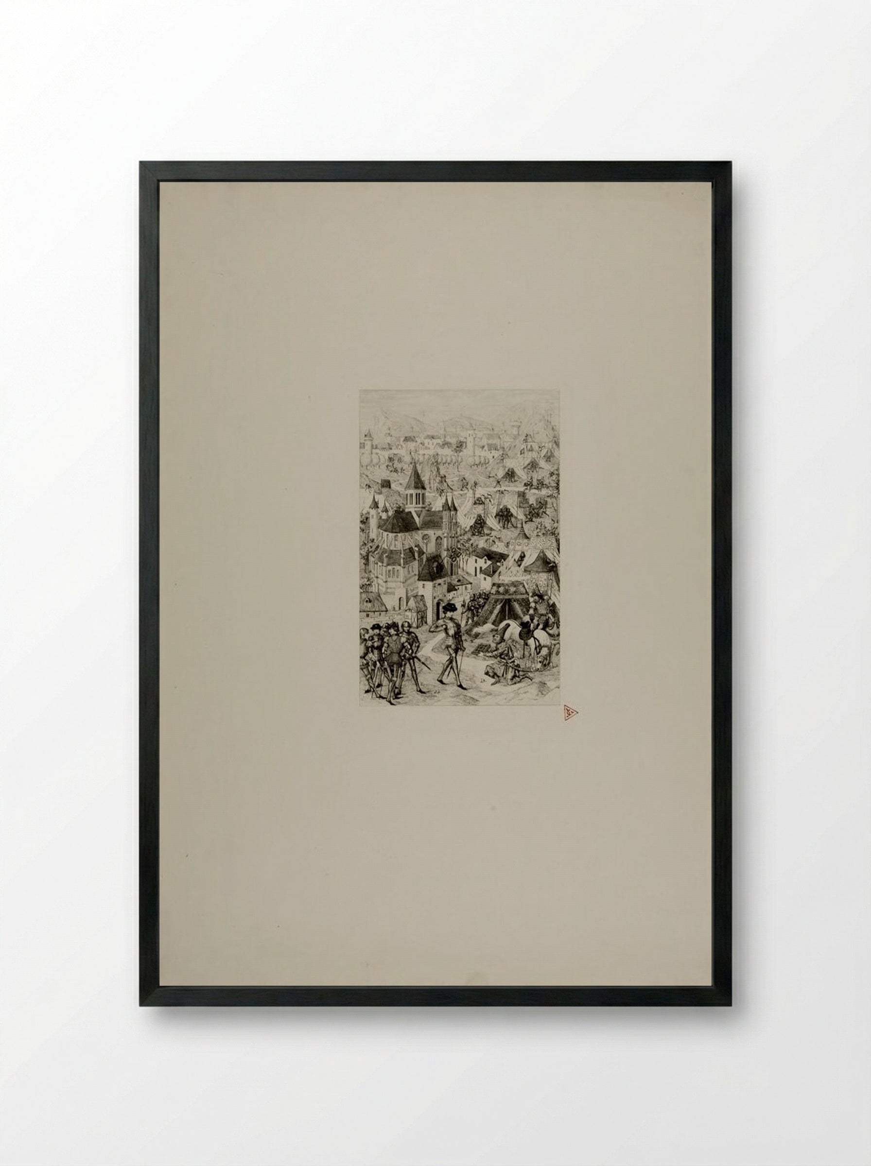 Plate for Voyage to the Holy Land in 1432 - Jules Ferdinand Jacquemart - Framed Print Black
