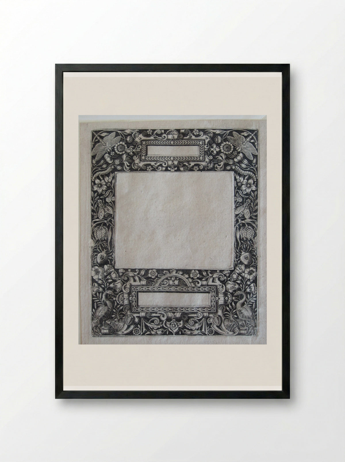 Plate for an Album Amicorum - Theodor de Bry - Framed Print Black
