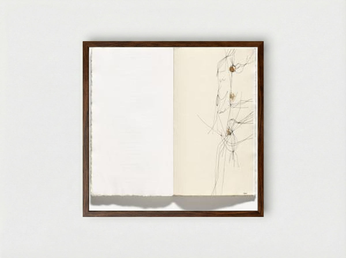 Plate from 17 variazioni su temi proposti per una pura ideologia fonetica - Alberto Burri - Framed Print Dark Wood