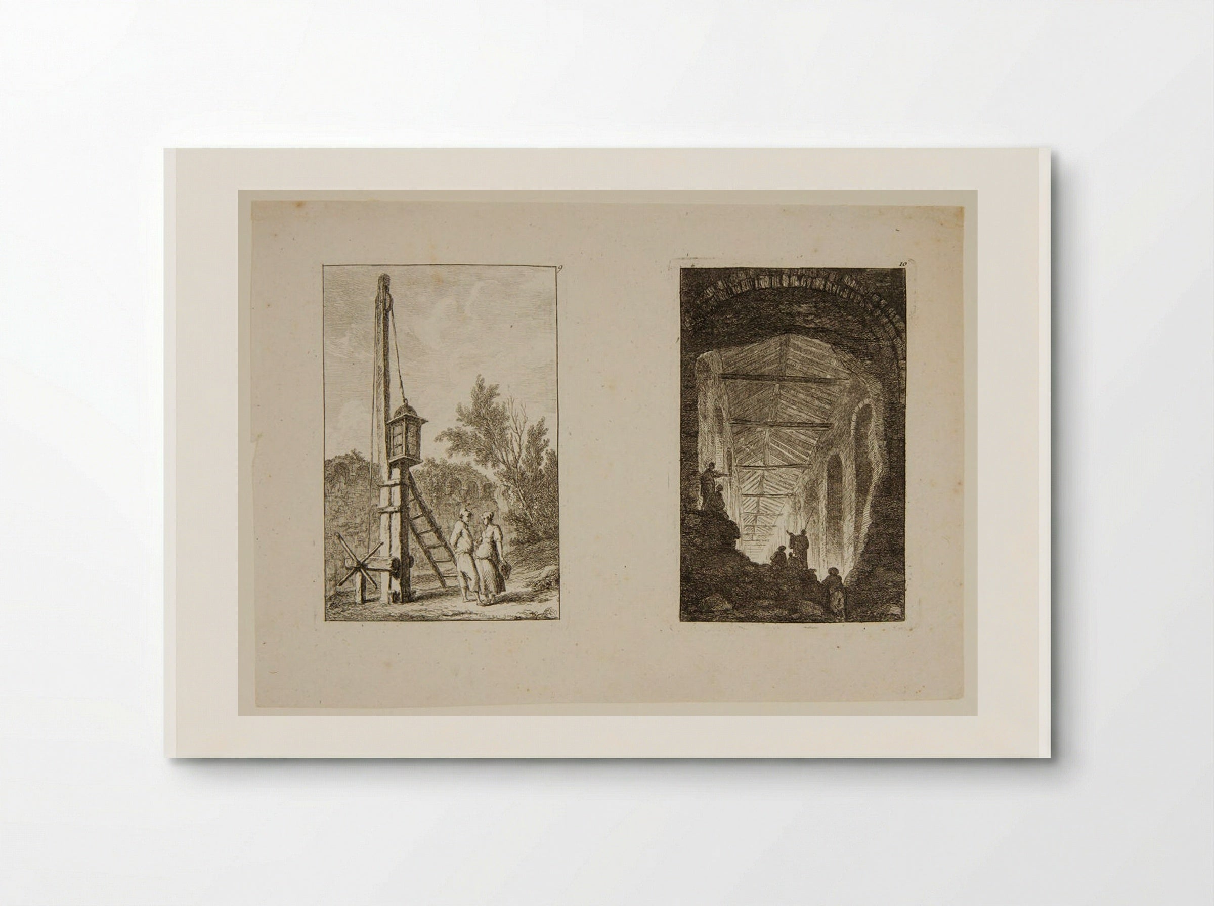 Plates IX and X of Les Soirées de Rome - Hubert Robert - Poster