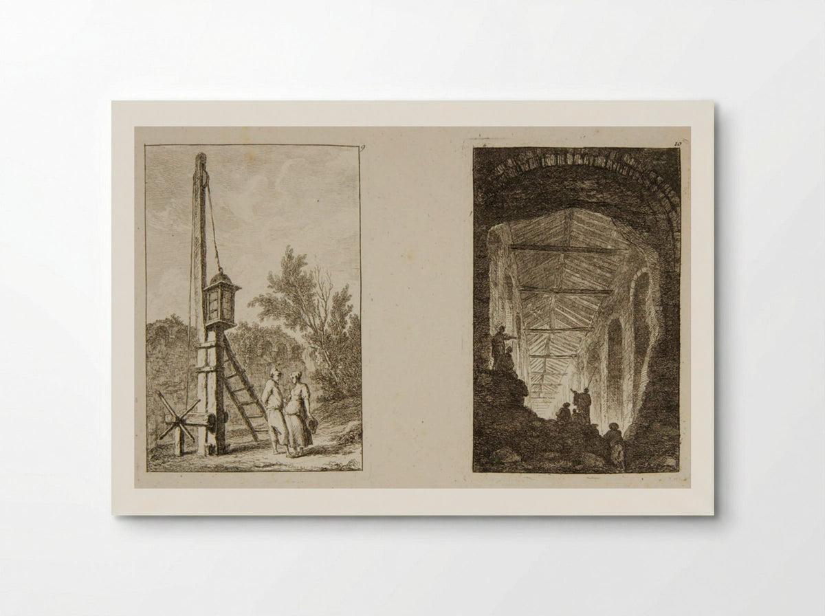 Plates IX and X of Les Soirées de Rome - Hubert Robert - Poster