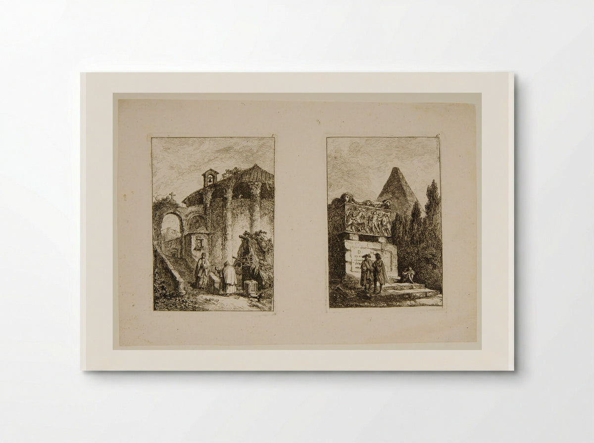 Plates V and VI of Les Soirées de Rome - Hubert Robert - Poster