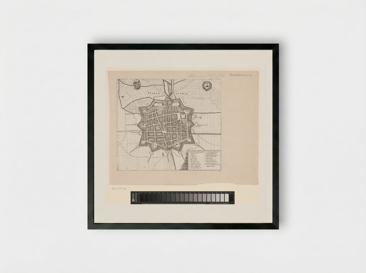 Plattegrond van Frankenthal - Matthäus Merian (I) - Framed Print Black