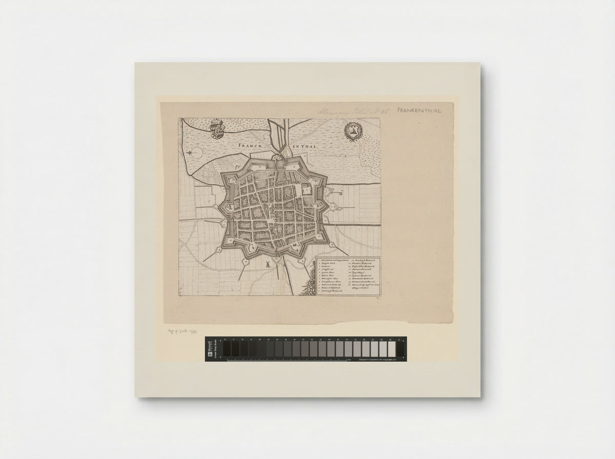 Plattegrond van Frankenthal - Matthäus Merian (I) - Poster