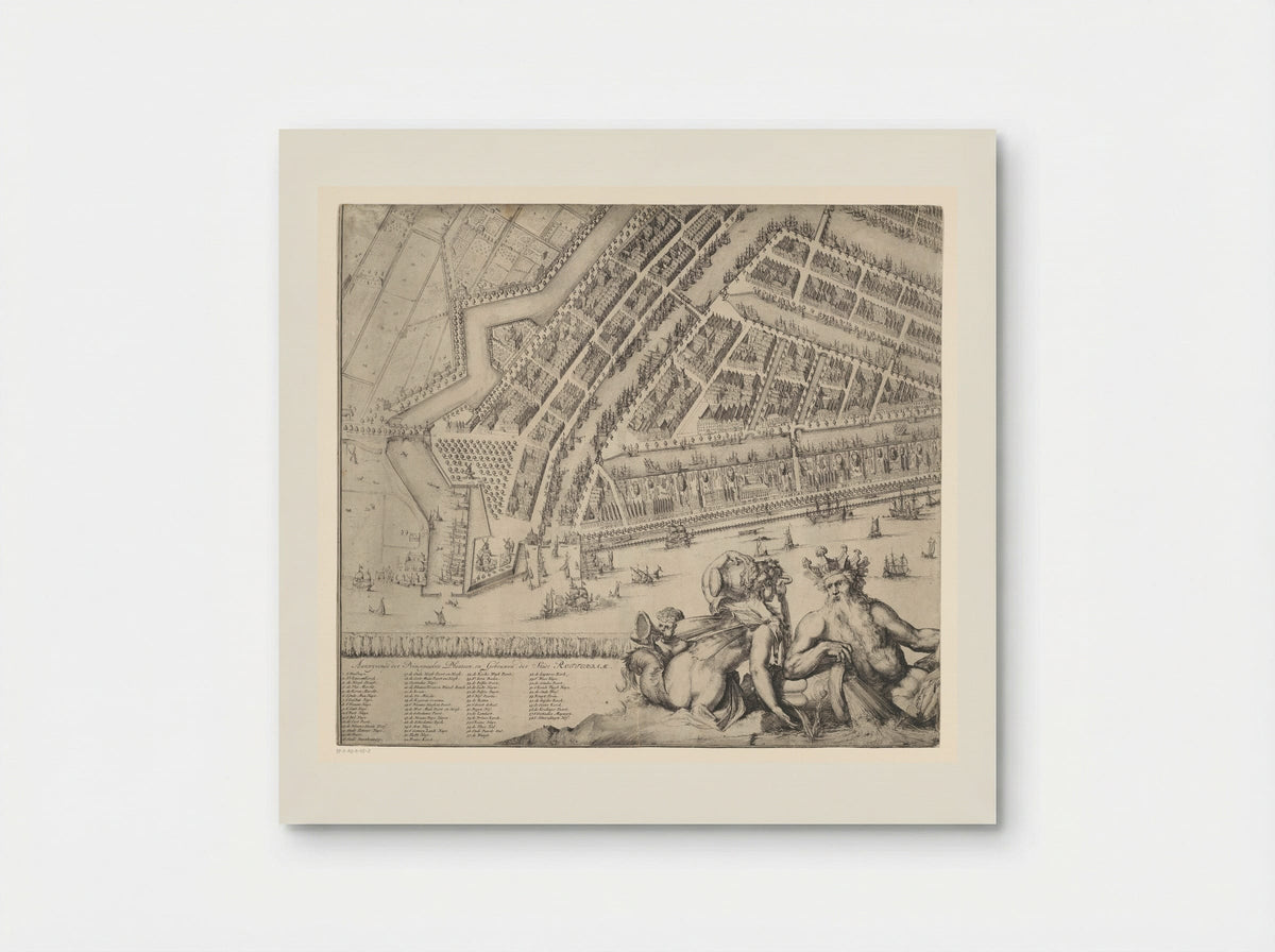 Plattegrond van Rotterdam (deel linksonder) - Romeyn de Hooghe - Poster