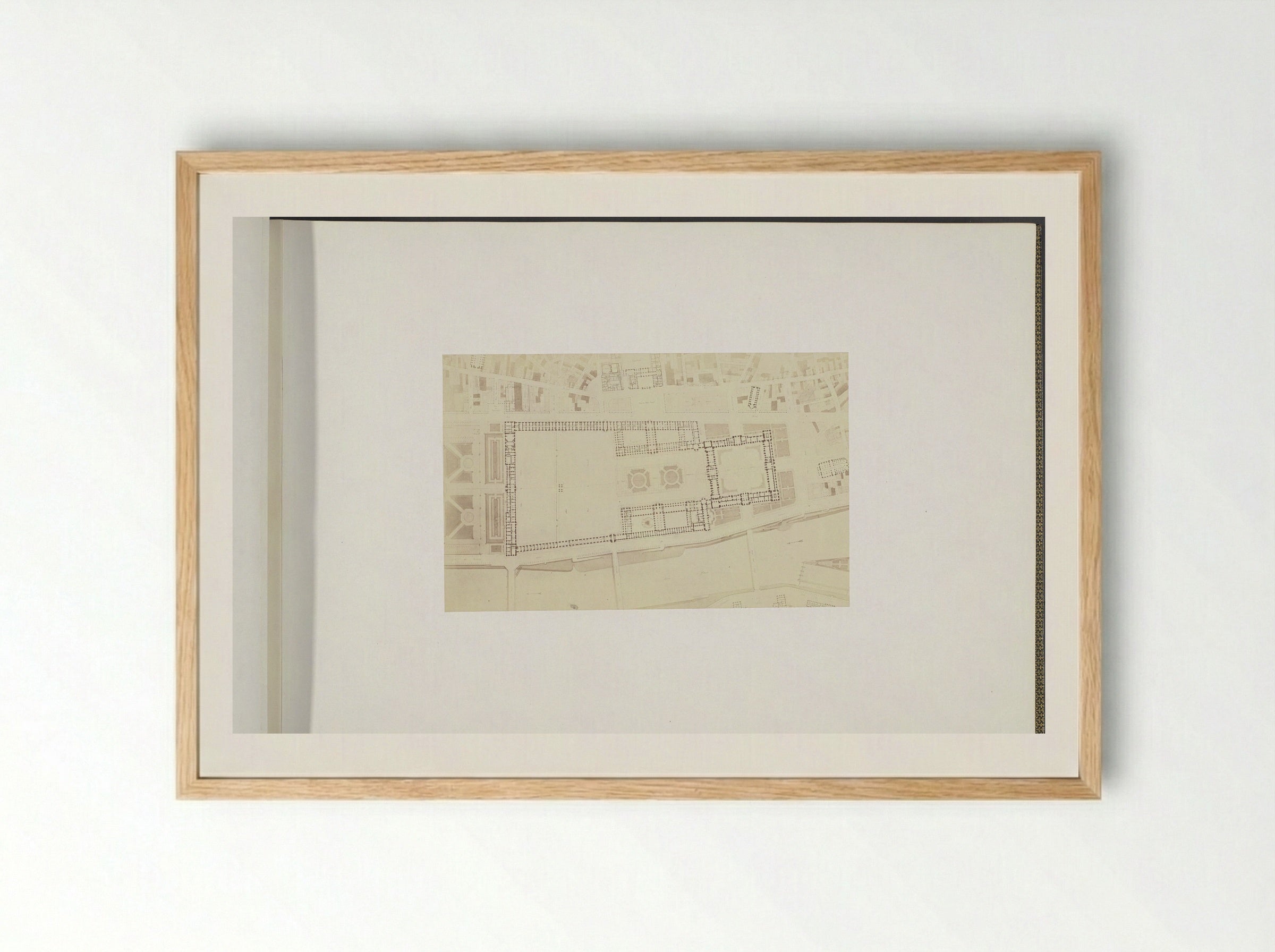 Plattegrond van het Nieuwe Louvre - Édouard Denis Baldus - Framed Print Wood