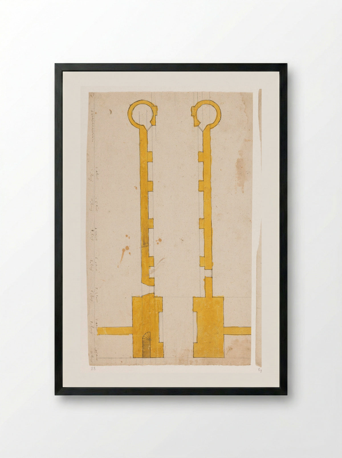 Plattegrond van poort of poortgebouw - Jan Brandes - Framed Print Black