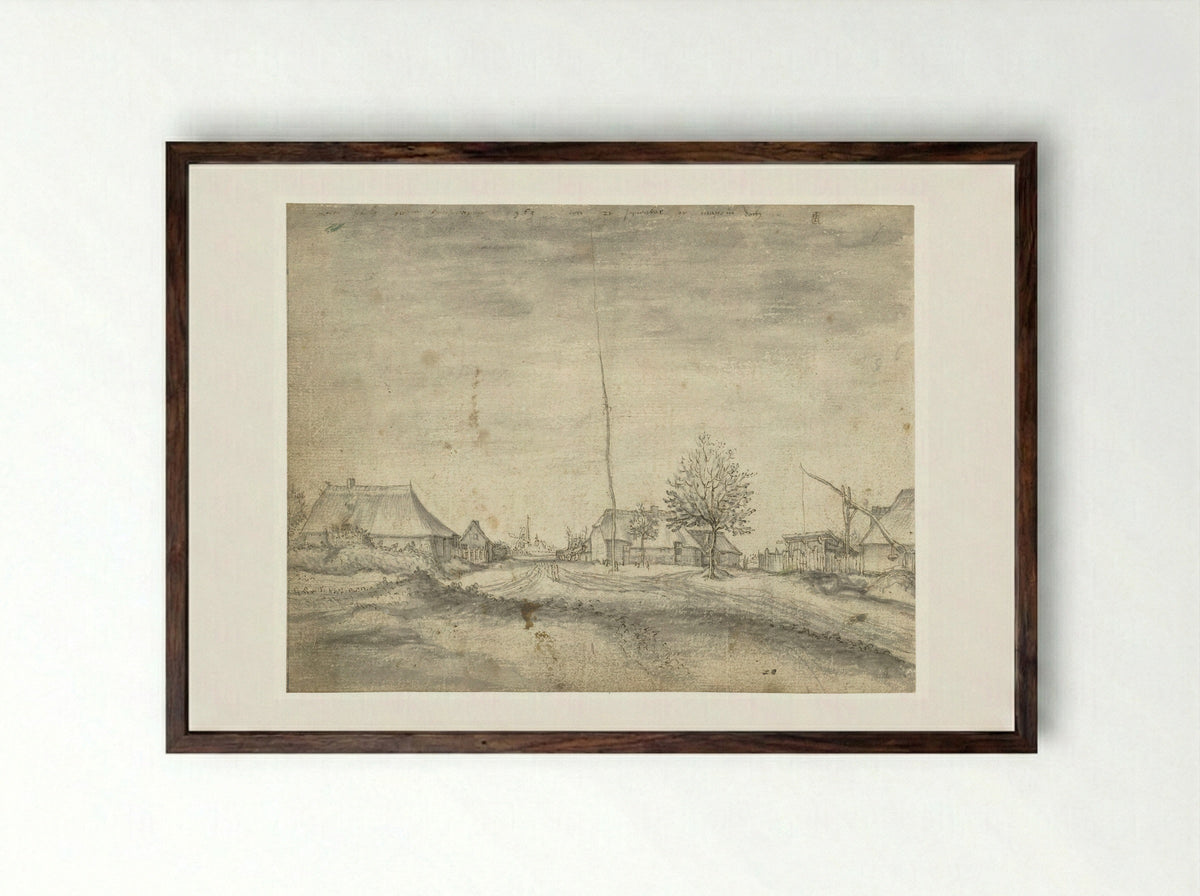 Plattelandsgezicht nabij Antwerpen - Monogrammist IVLER - Framed Print Dark Wood