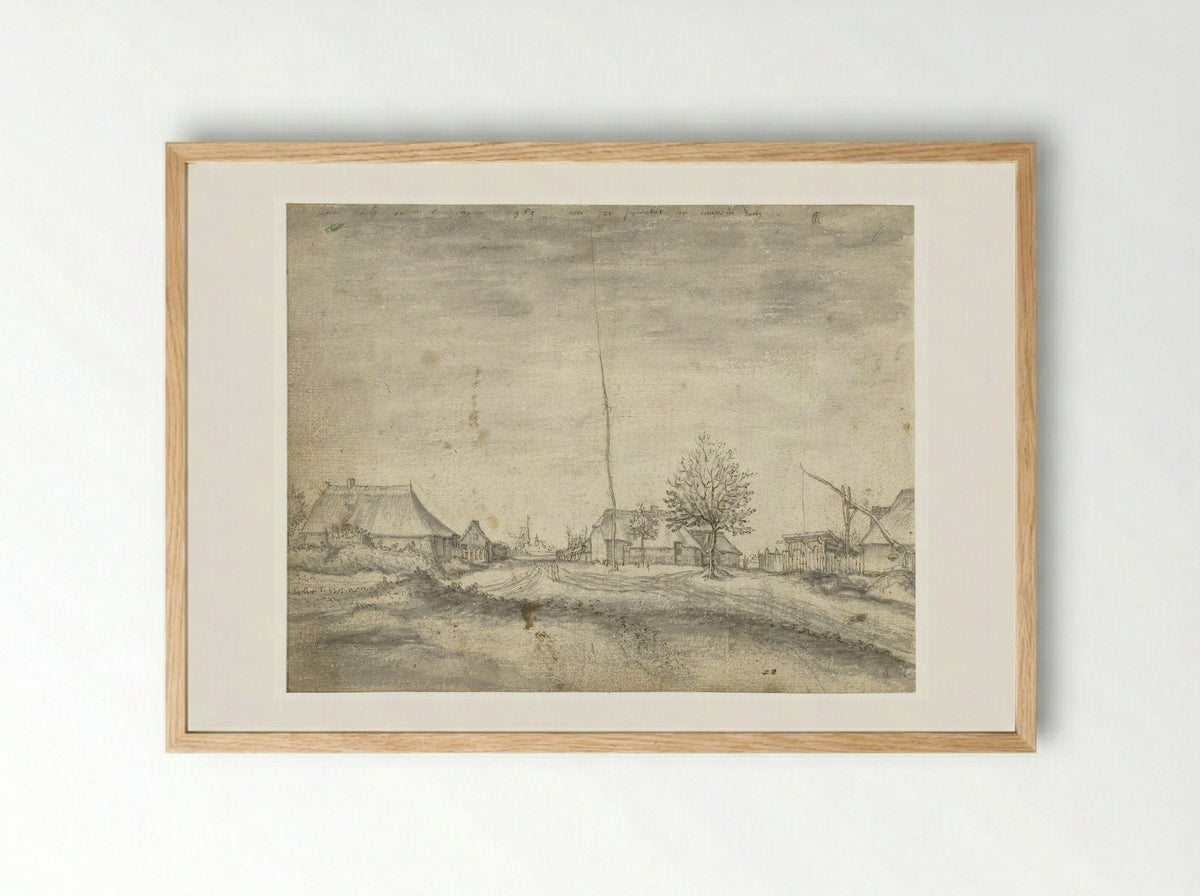 Plattelandsgezicht nabij Antwerpen - Monogrammist IVLER - Framed Print Wood