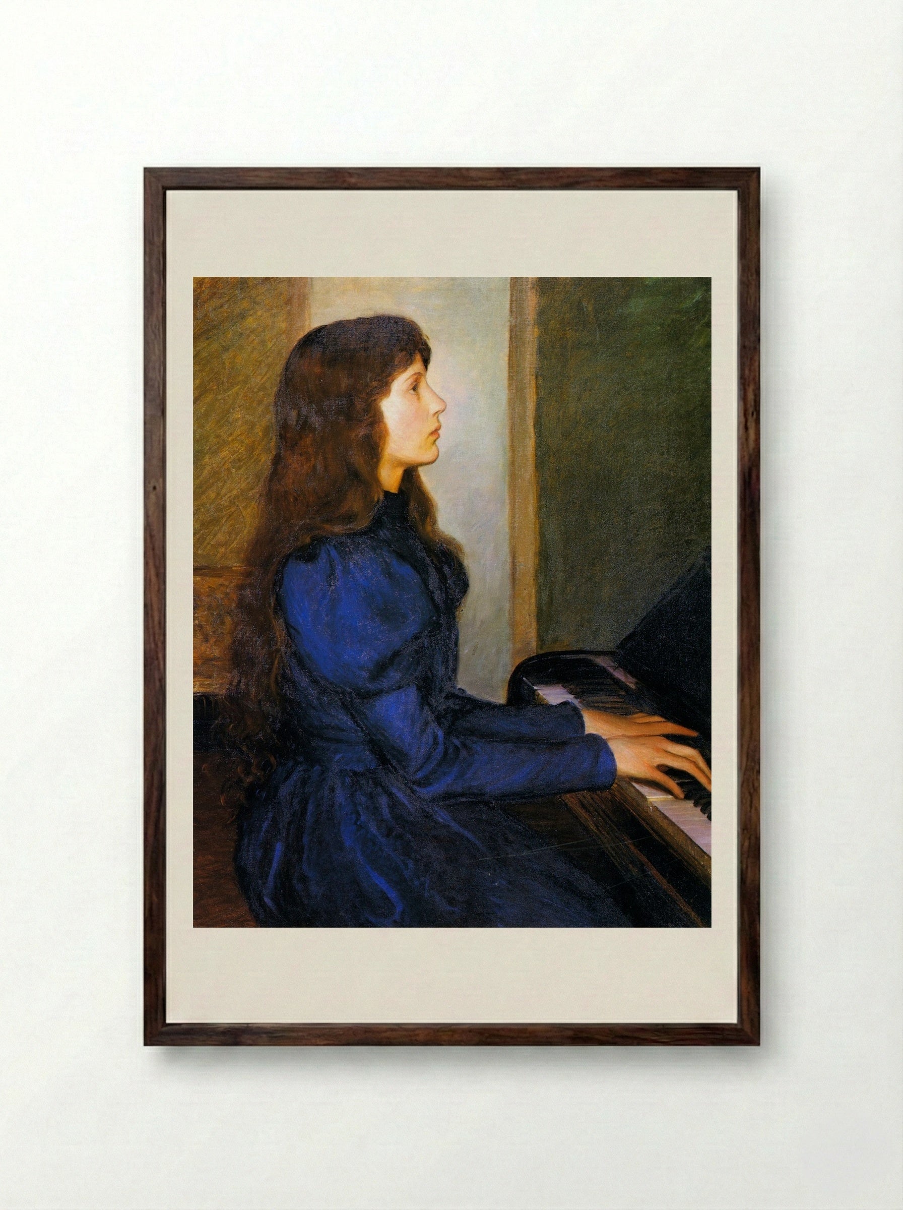 Playing by Heart - Lilla Cabot Perry - Framed Print Dark Wood