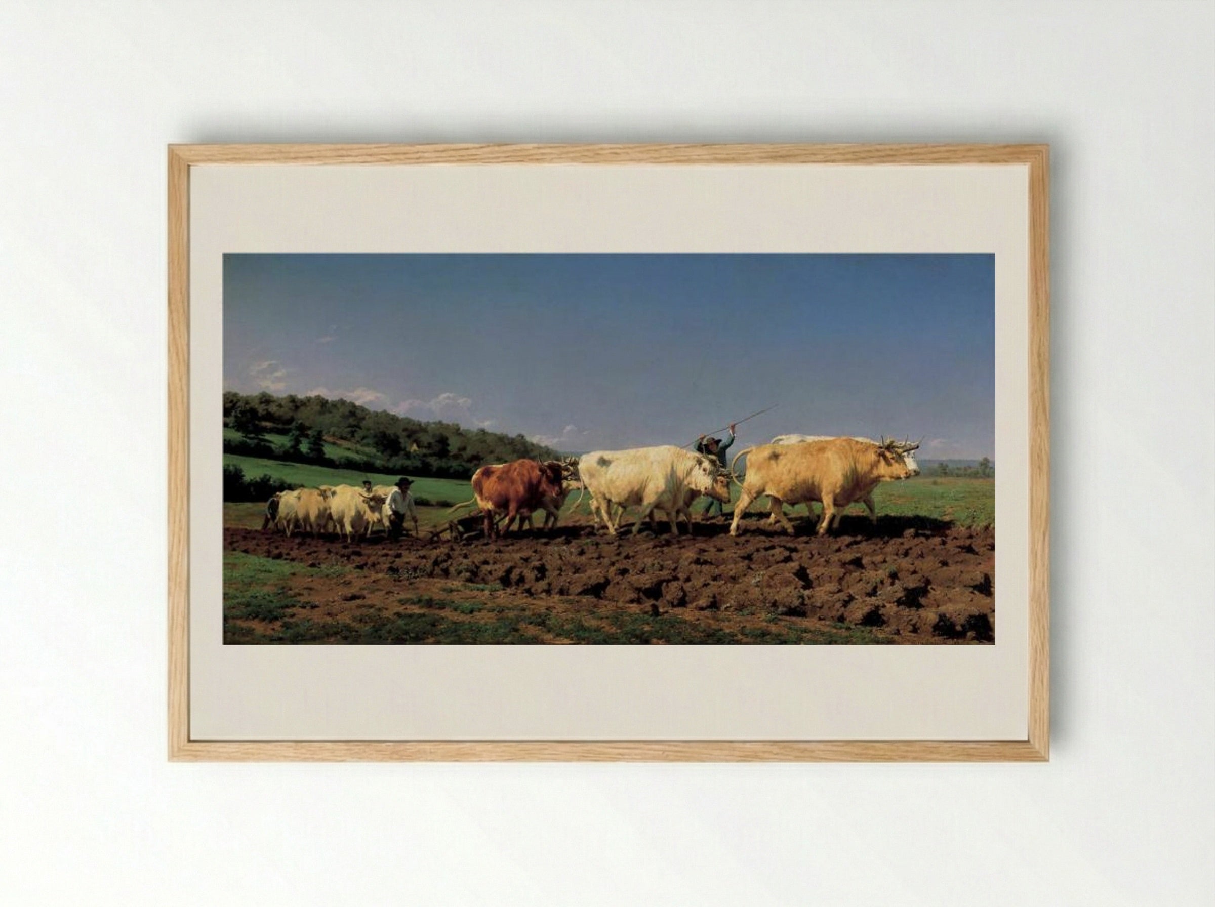 Plowing in the Nivernais - Rosa Bonheur - Framed Print Wood