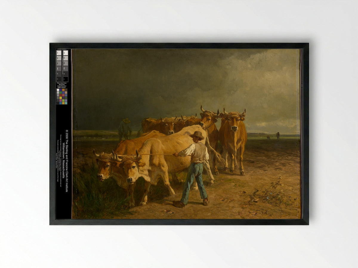 Plowing - Constant Troyon - Framed Print Black