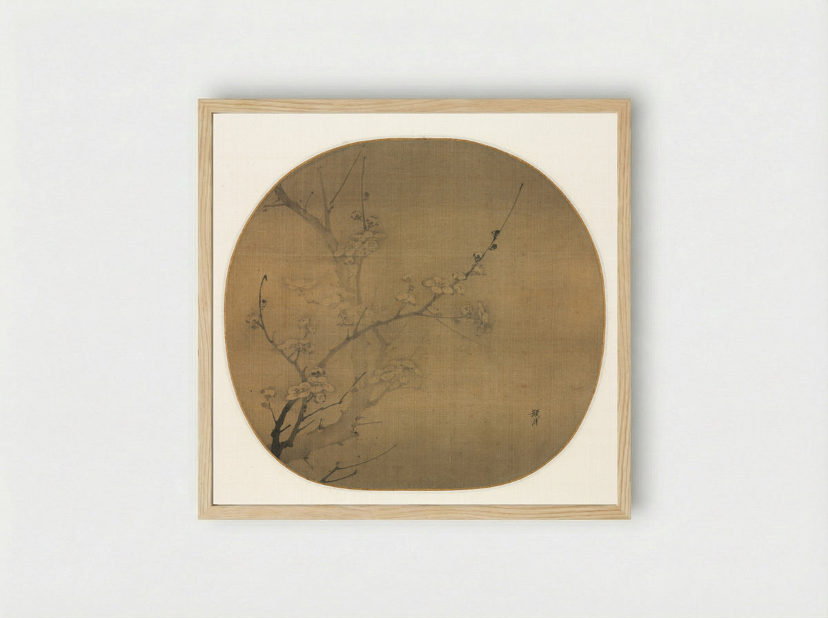 Plum Blossoms in Moonlight - Yan Hui - Framed Print Wood