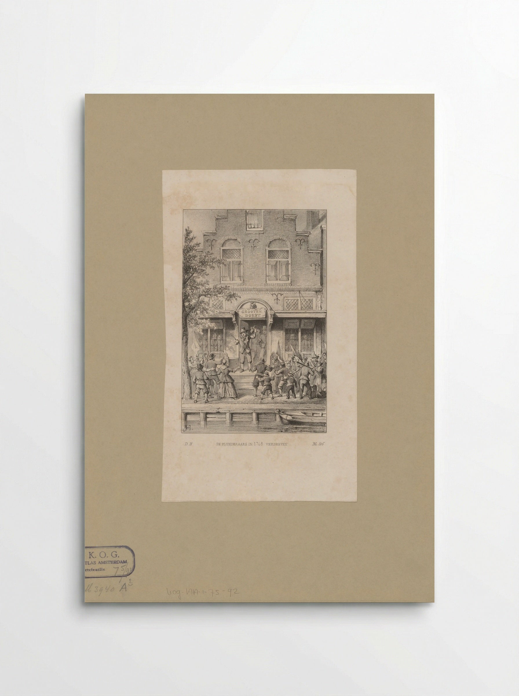 Plunderaars tegengehouden bij de herberg Grootendorst op de Brouwersgracht - Johannes Hilverdink - Poster