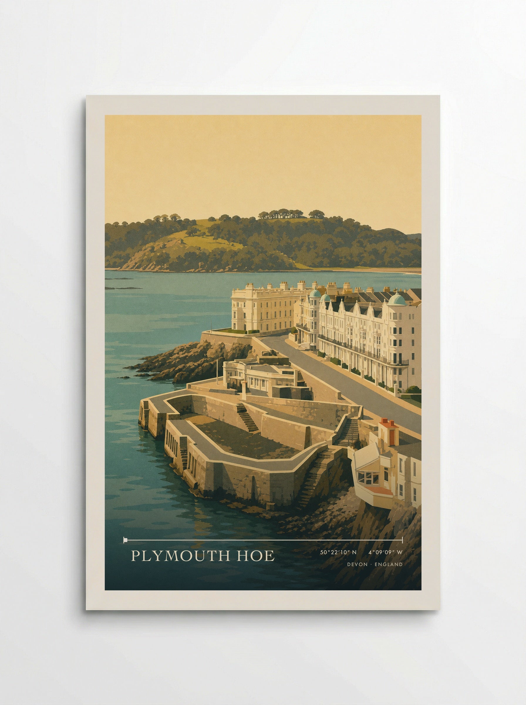 Plymouth Hoe Devon England Travel Poster - Poster
