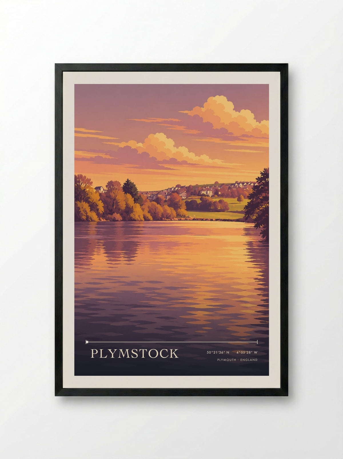Plymstock, Plymouth | Travel Poster - Framed Print Black