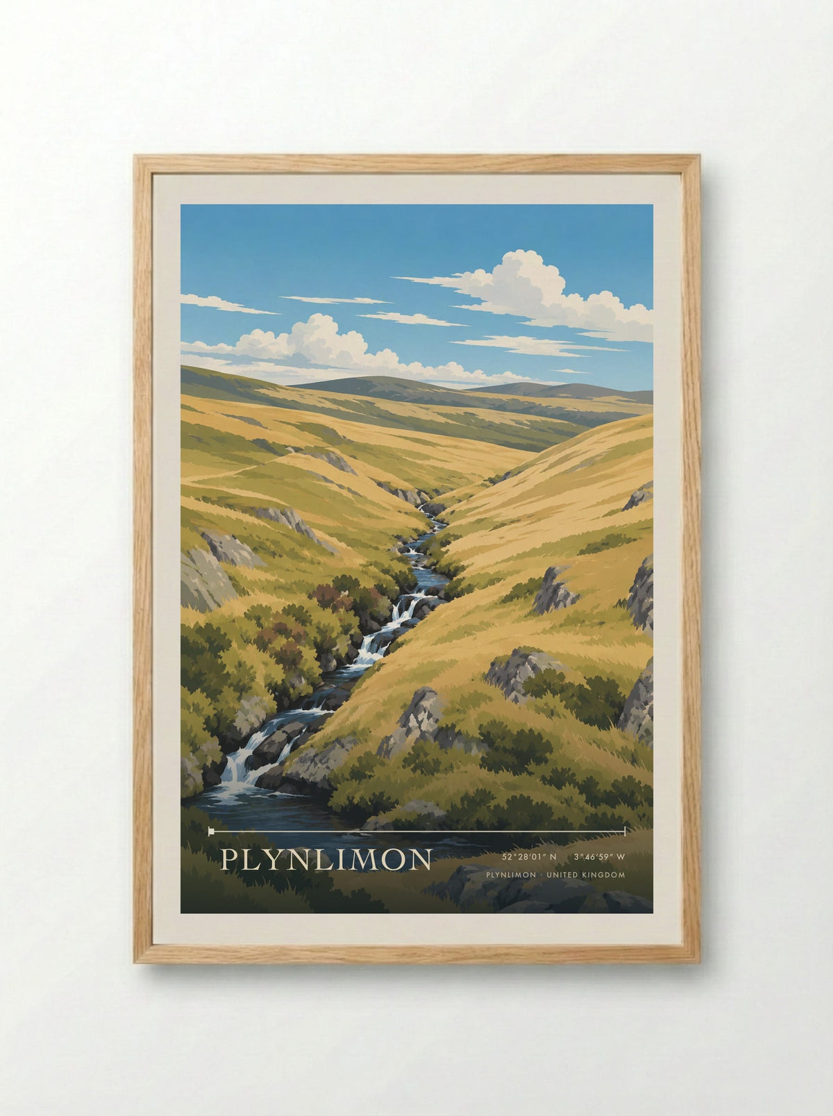Plynlimon | Travel Poster - Framed Print Wood