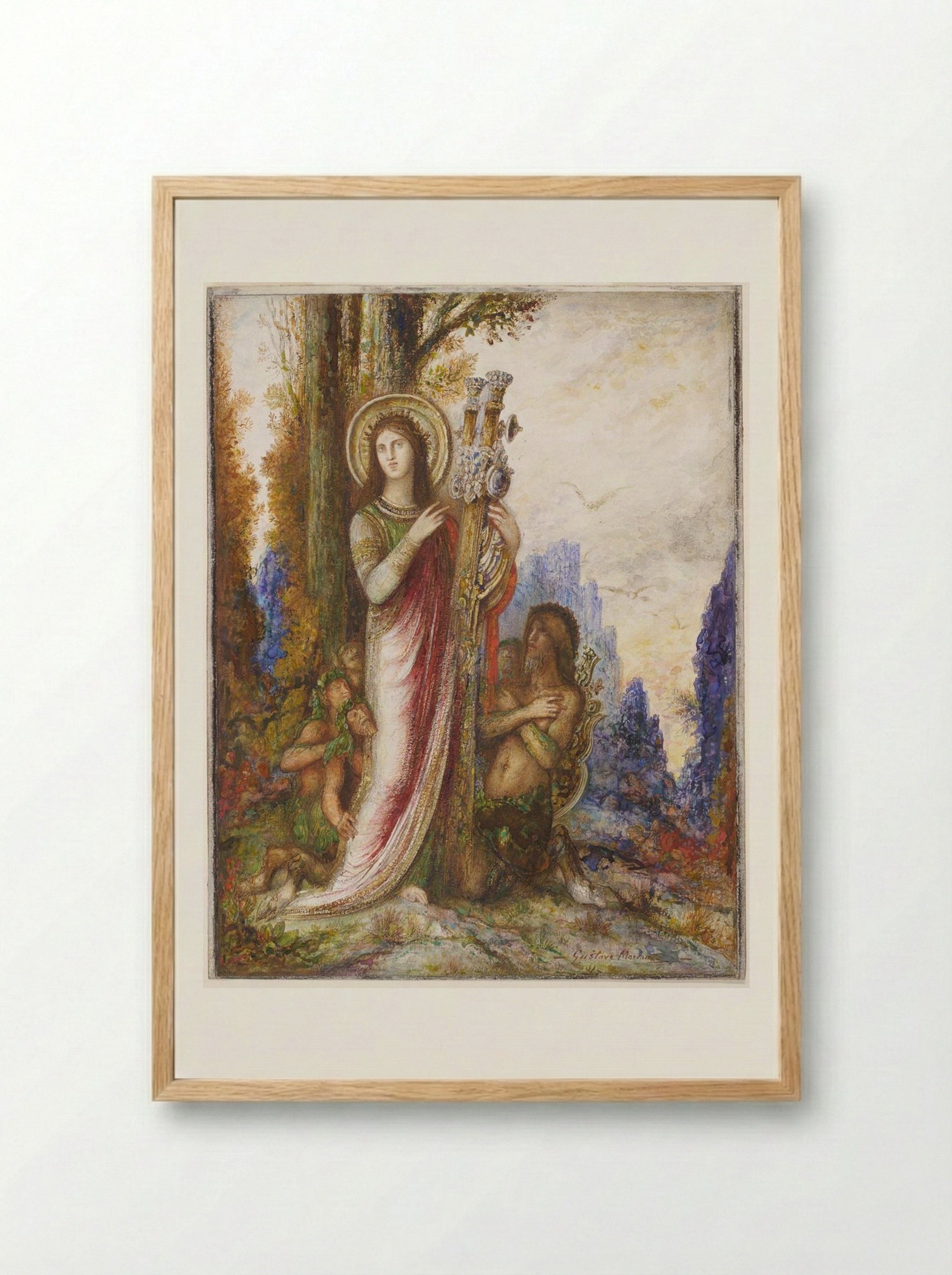Poet and Satyrs - Gustave Moreau - Framed Print Wood