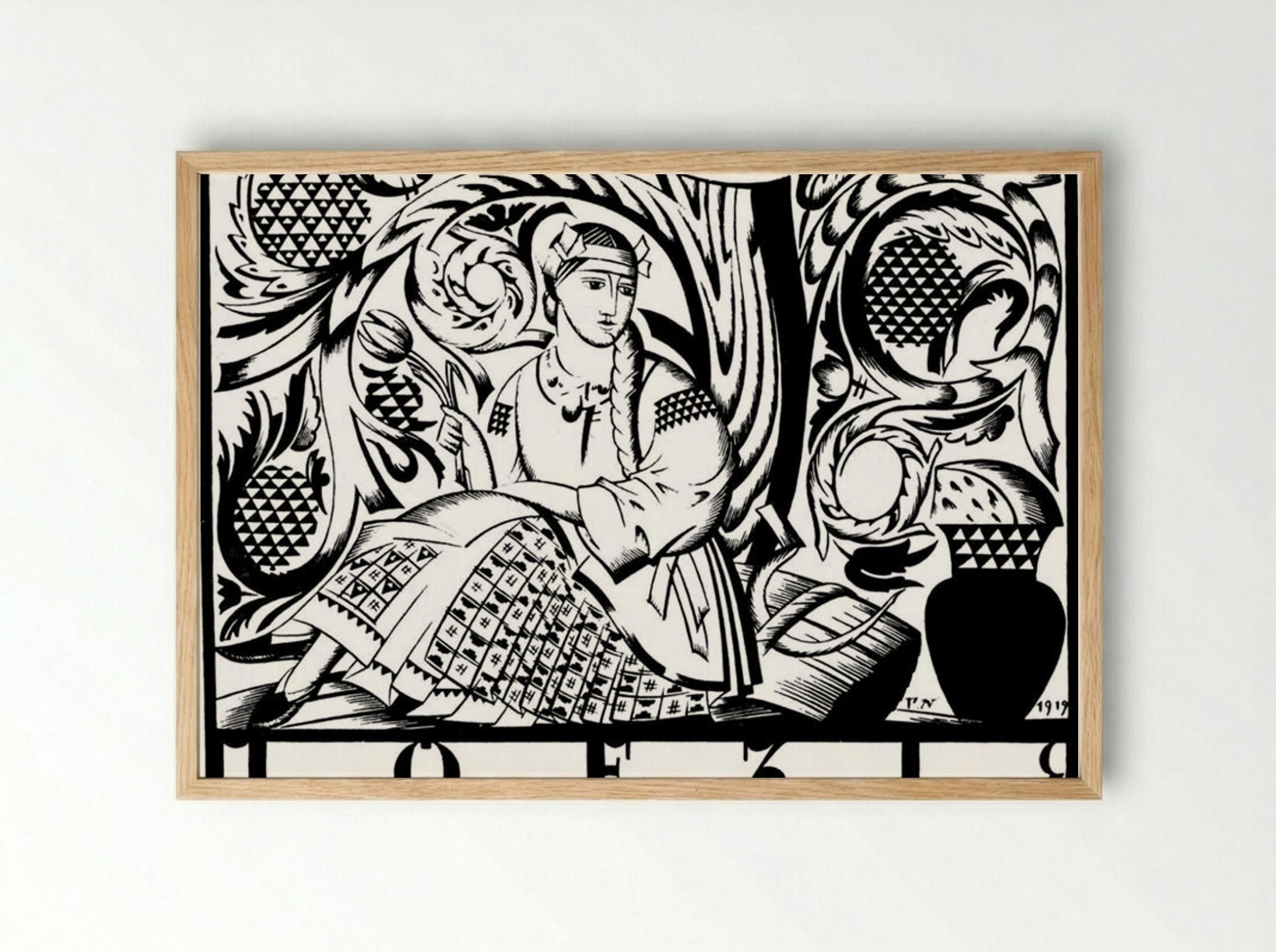 Poetry (Headpiece to magazine 'Art') - Heorhiy Narbut - Framed Print Wood
