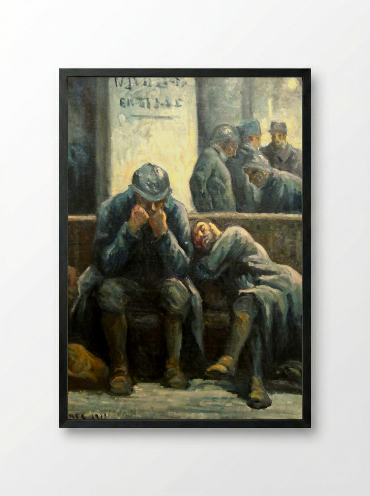 Poilus à la Gare de l'Est - Maximilien Luce - Framed Print Black