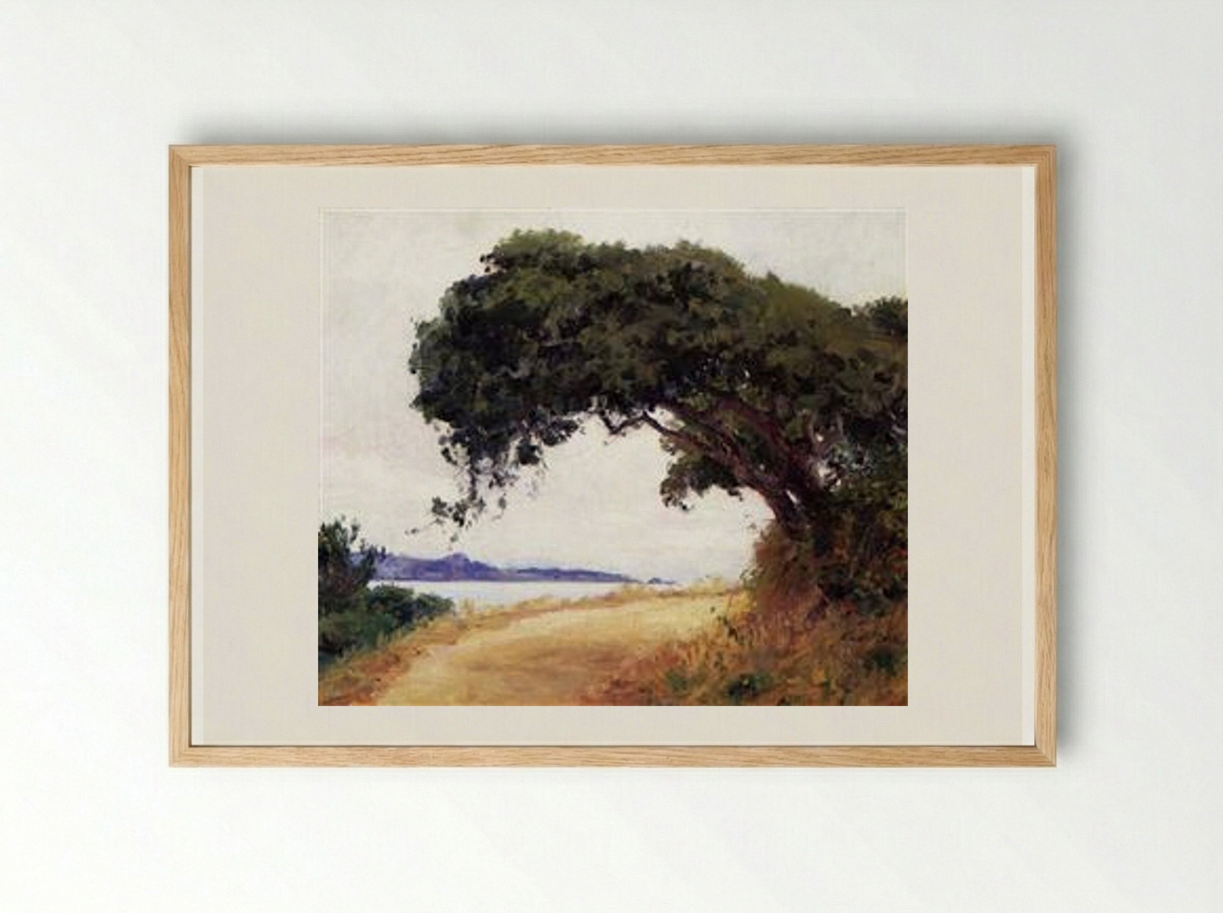 Point Lobos, Oak Tree - Guy Rose - Framed Print Wood