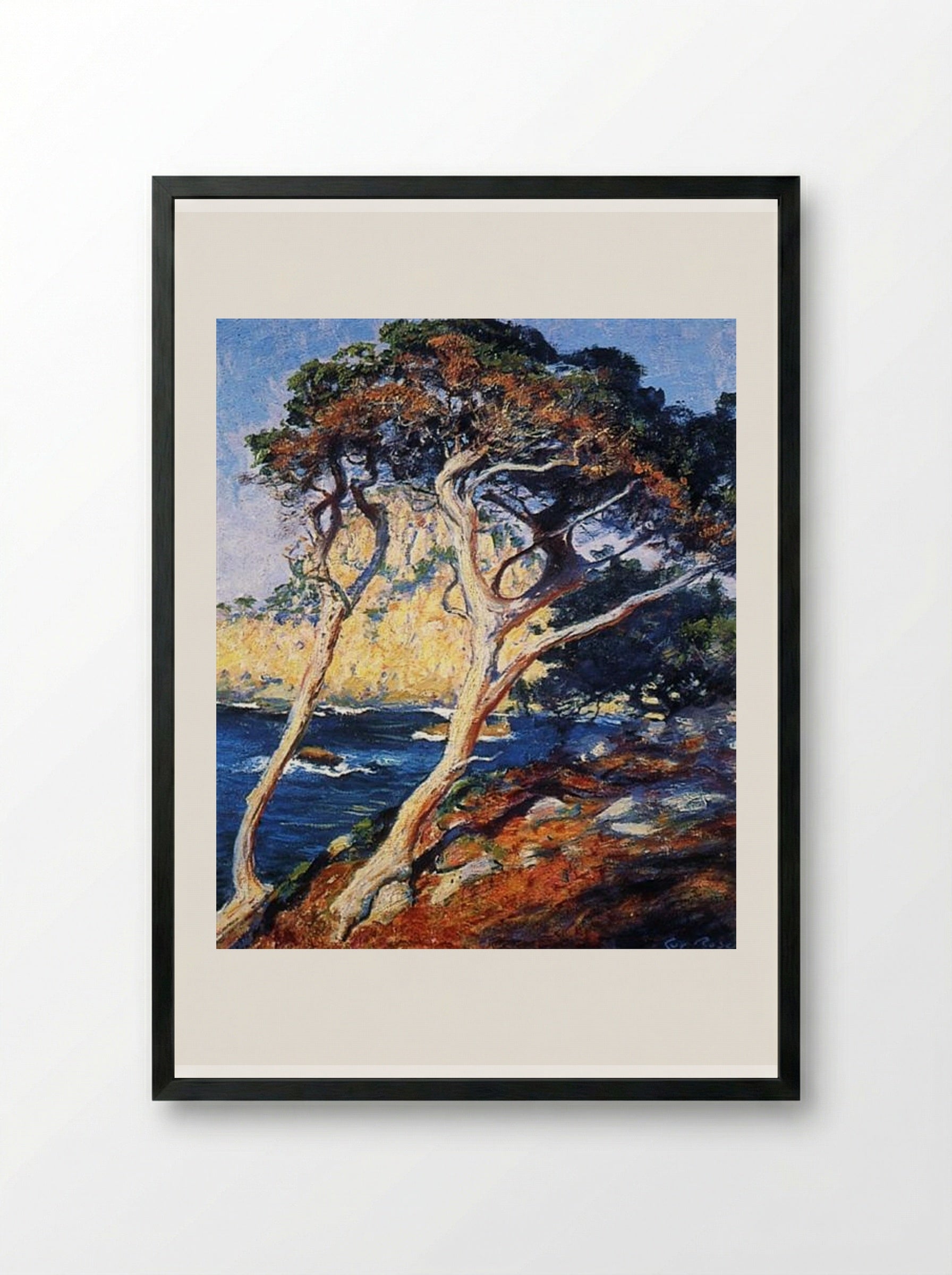 Point Lobos Trees - Guy Rose - Framed Print Black