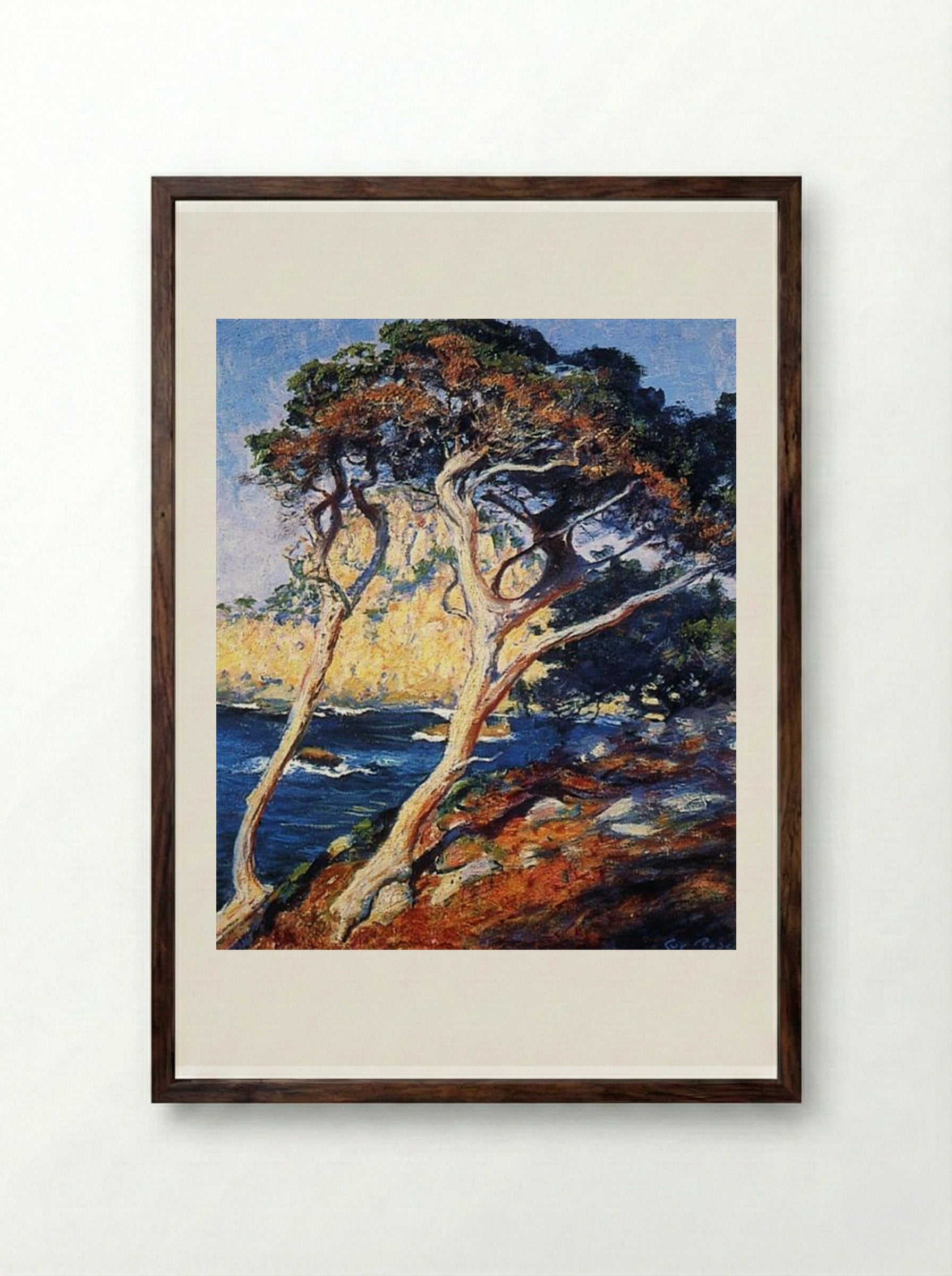 Point Lobos Trees - Guy Rose - Framed Print Dark Wood