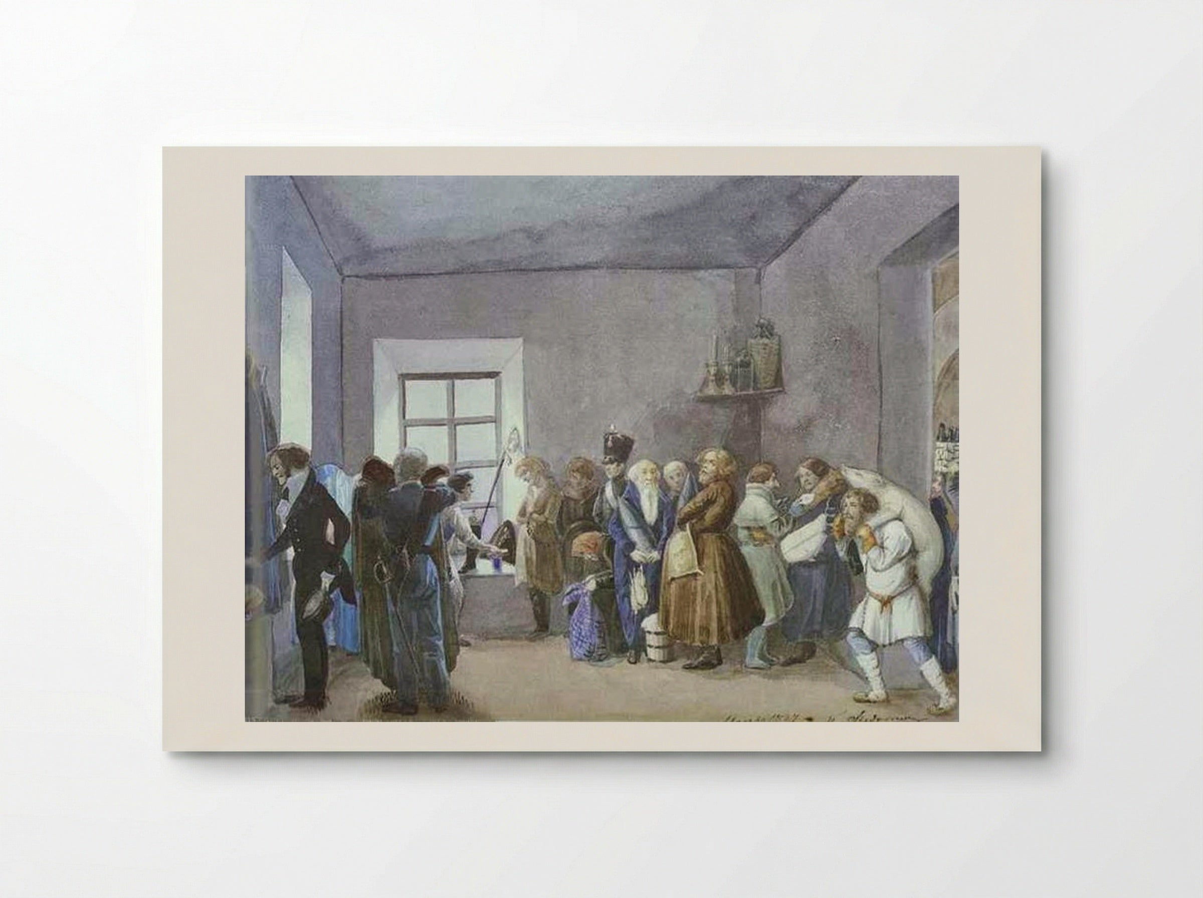 Police Commissary's Reception Room the Night Before a Holiday - Pavel Fedotov - Poster