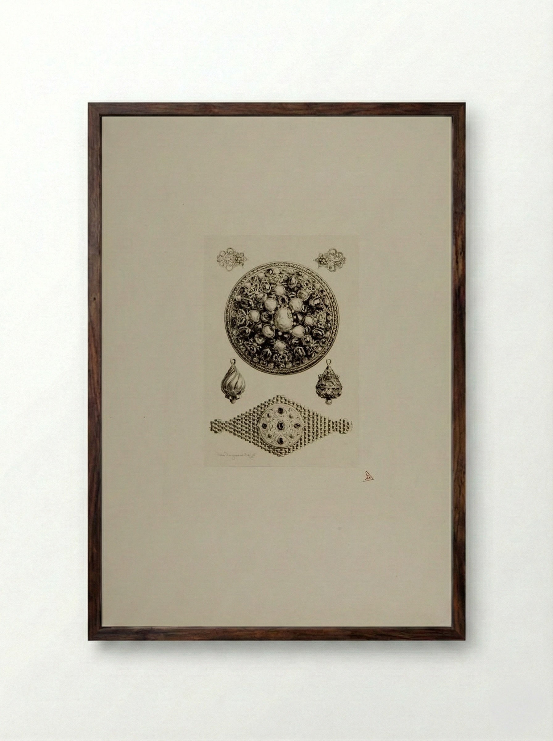 Polish Jewels, A - Jules Ferdinand Jacquemart - Framed Print Dark Wood