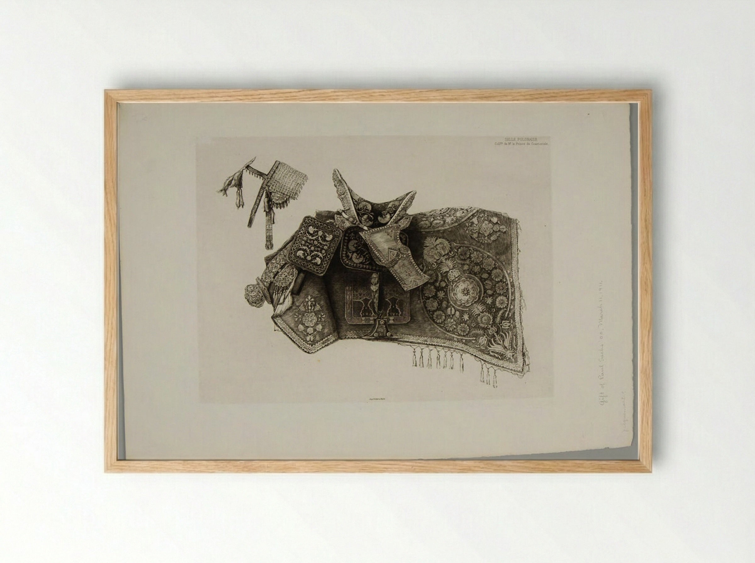 Polish Saddle: Collection of M. le Prince Czartoriski - Jules Ferdinand Jacquemart - Framed Print Wood