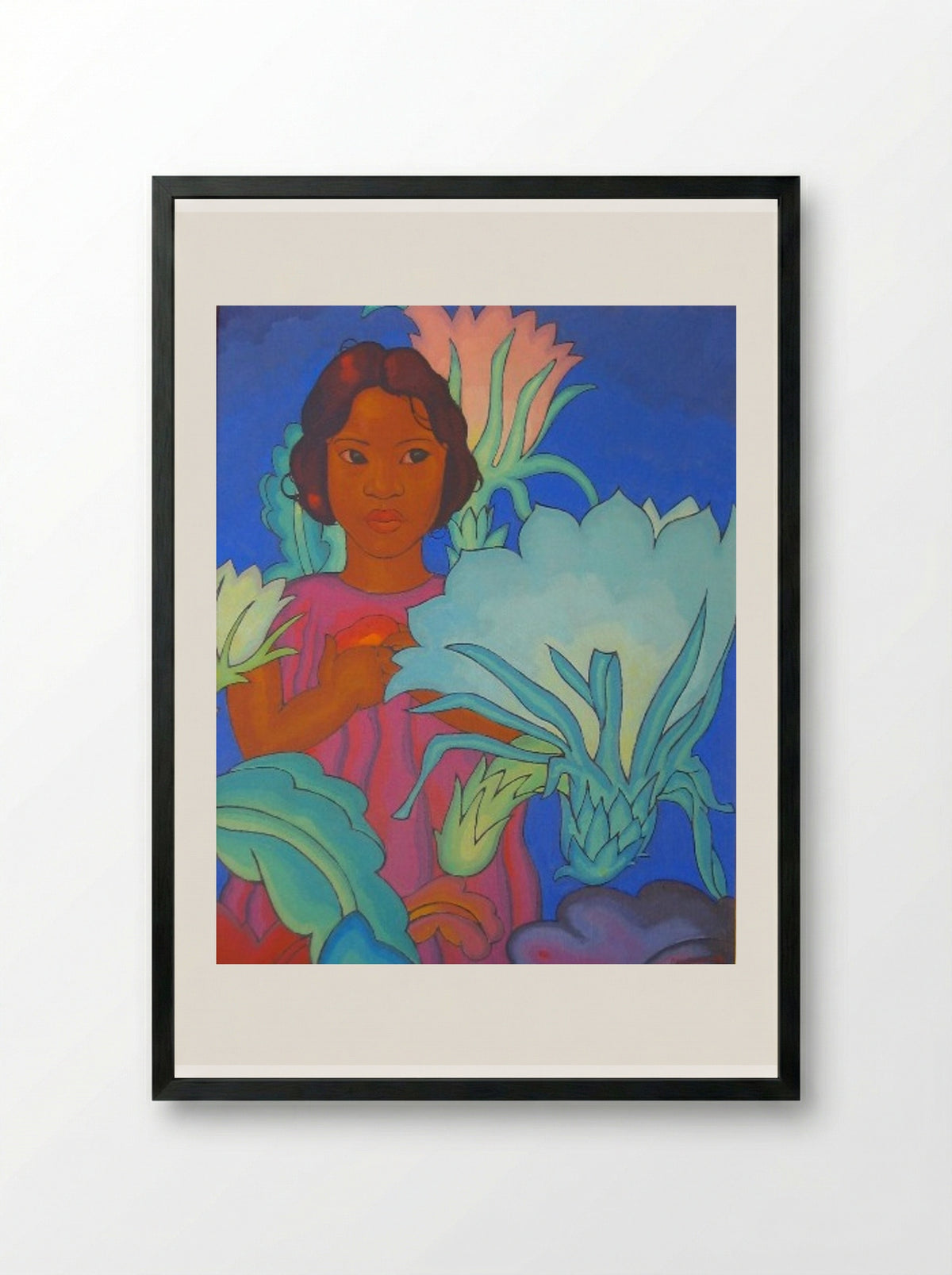 Polynesian Girl - Arman Manookian - Framed Print Black